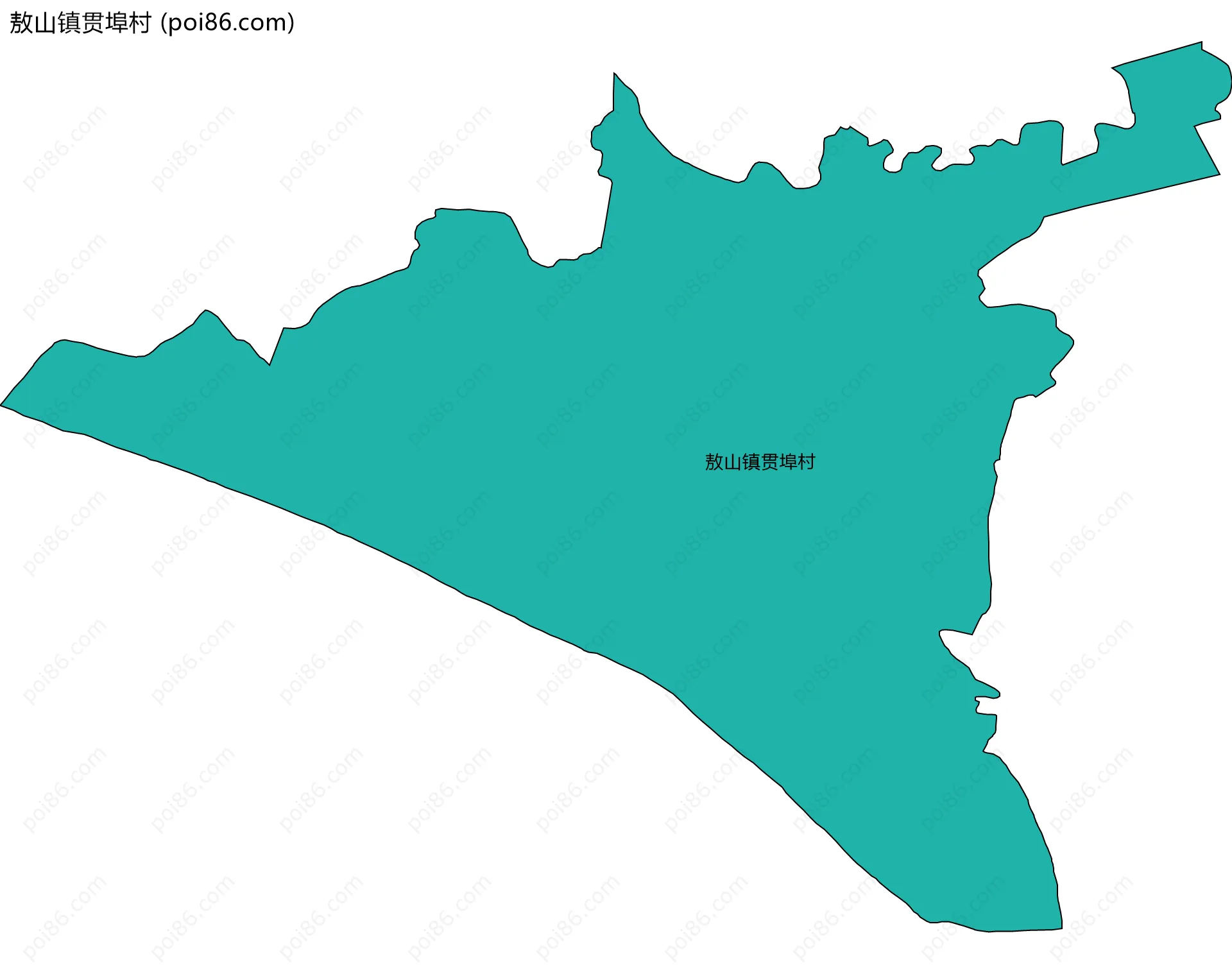 敖山镇贯埠村边界地图
