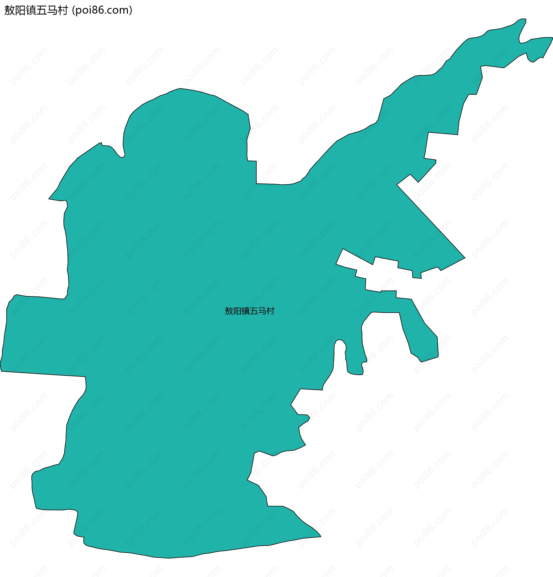 敖阳镇五马村边界地图