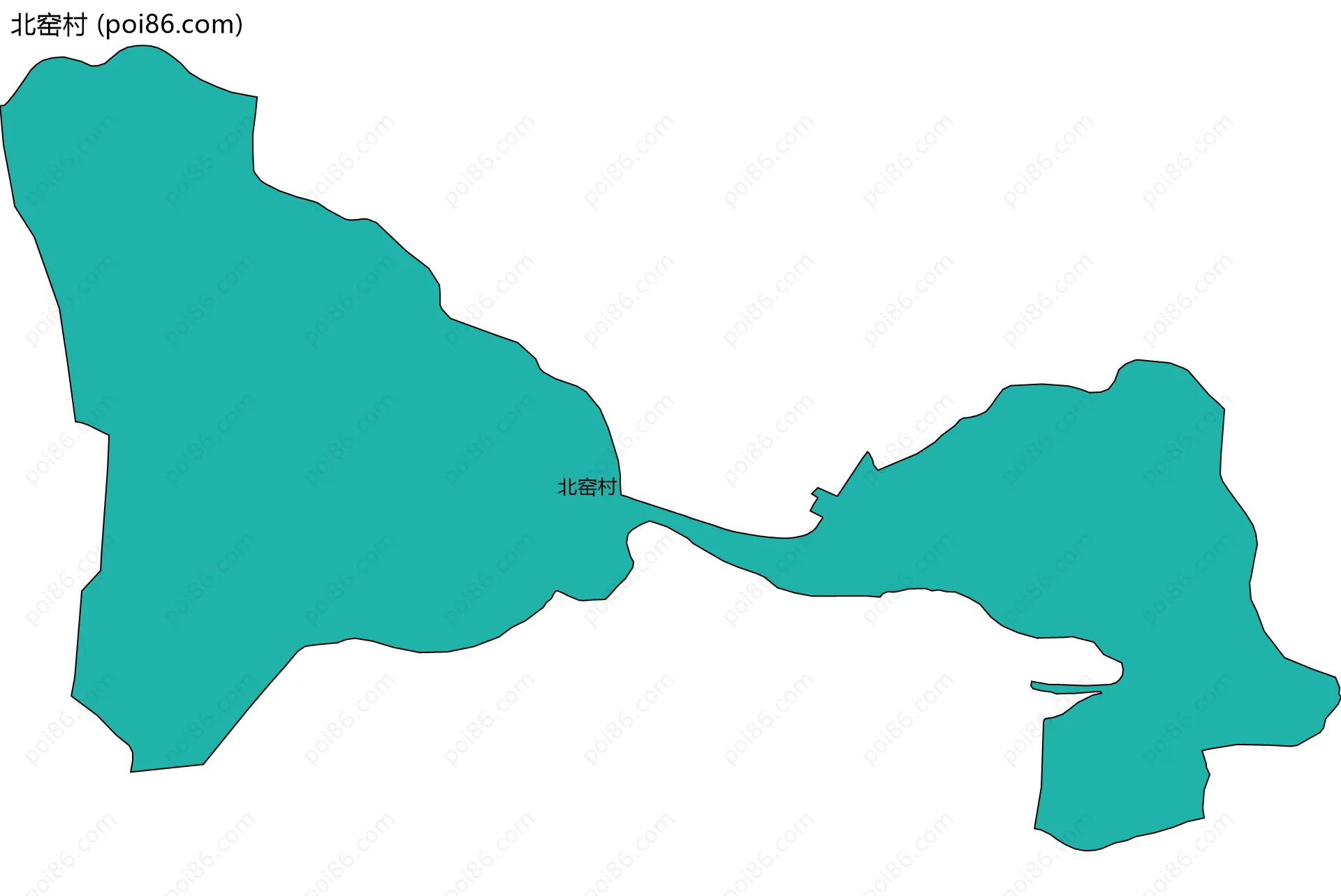北窑村边界地图
