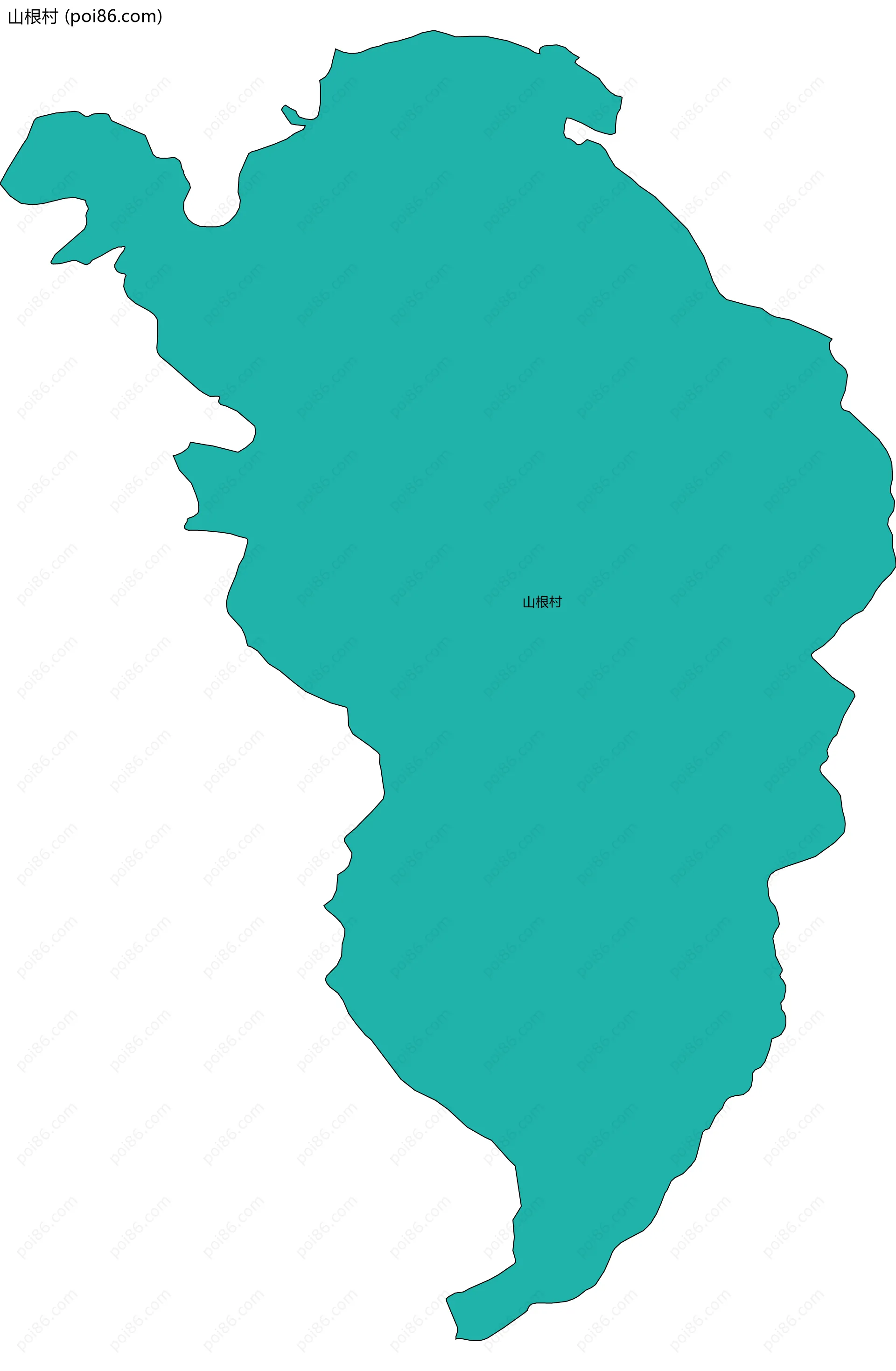 山根村边界地图