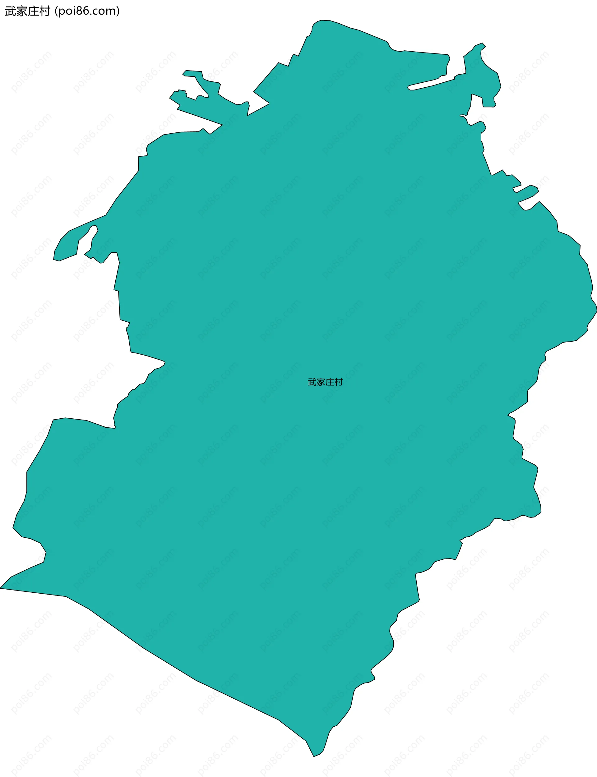 武家庄村边界地图
