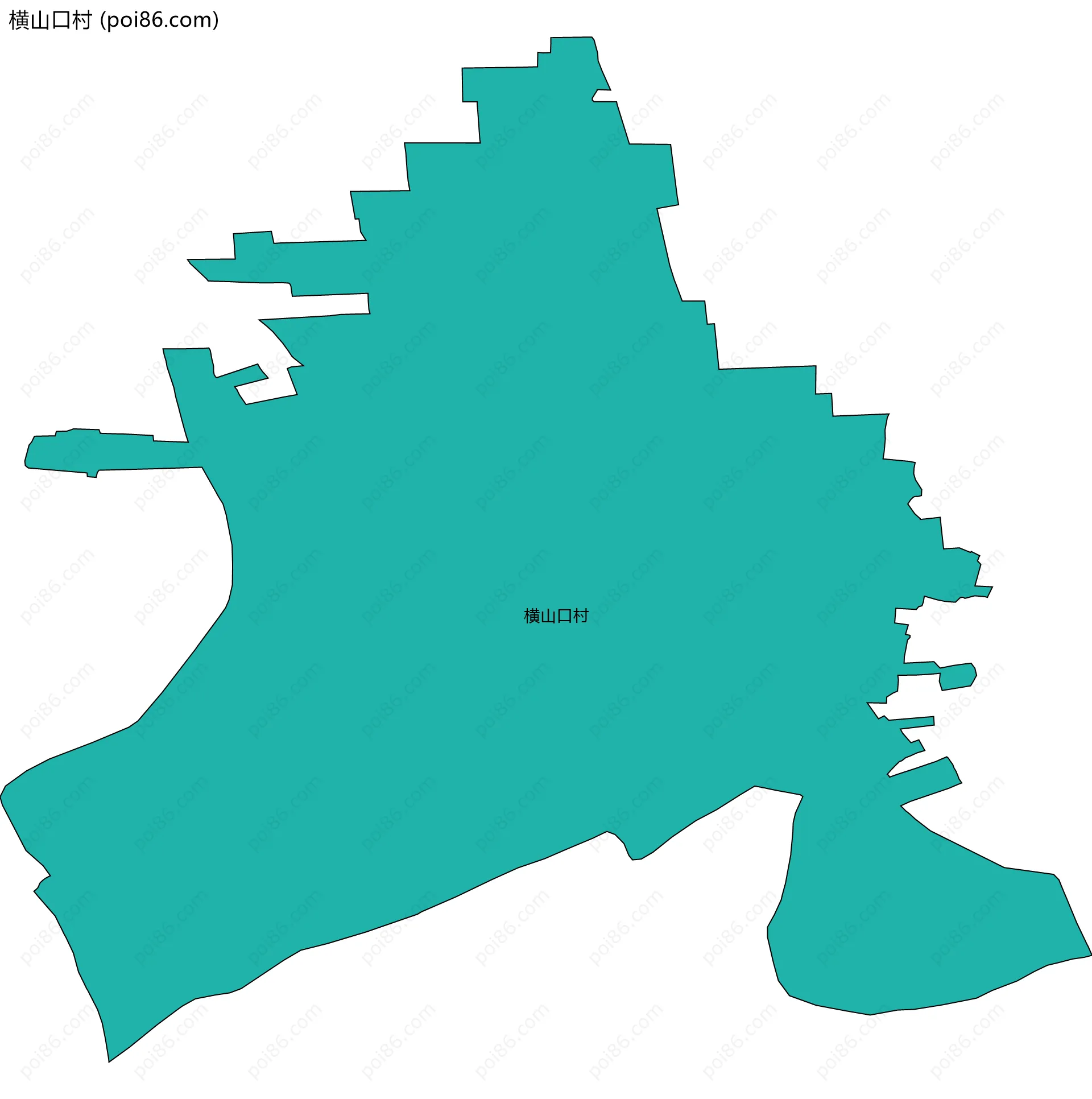 横山口村边界地图
