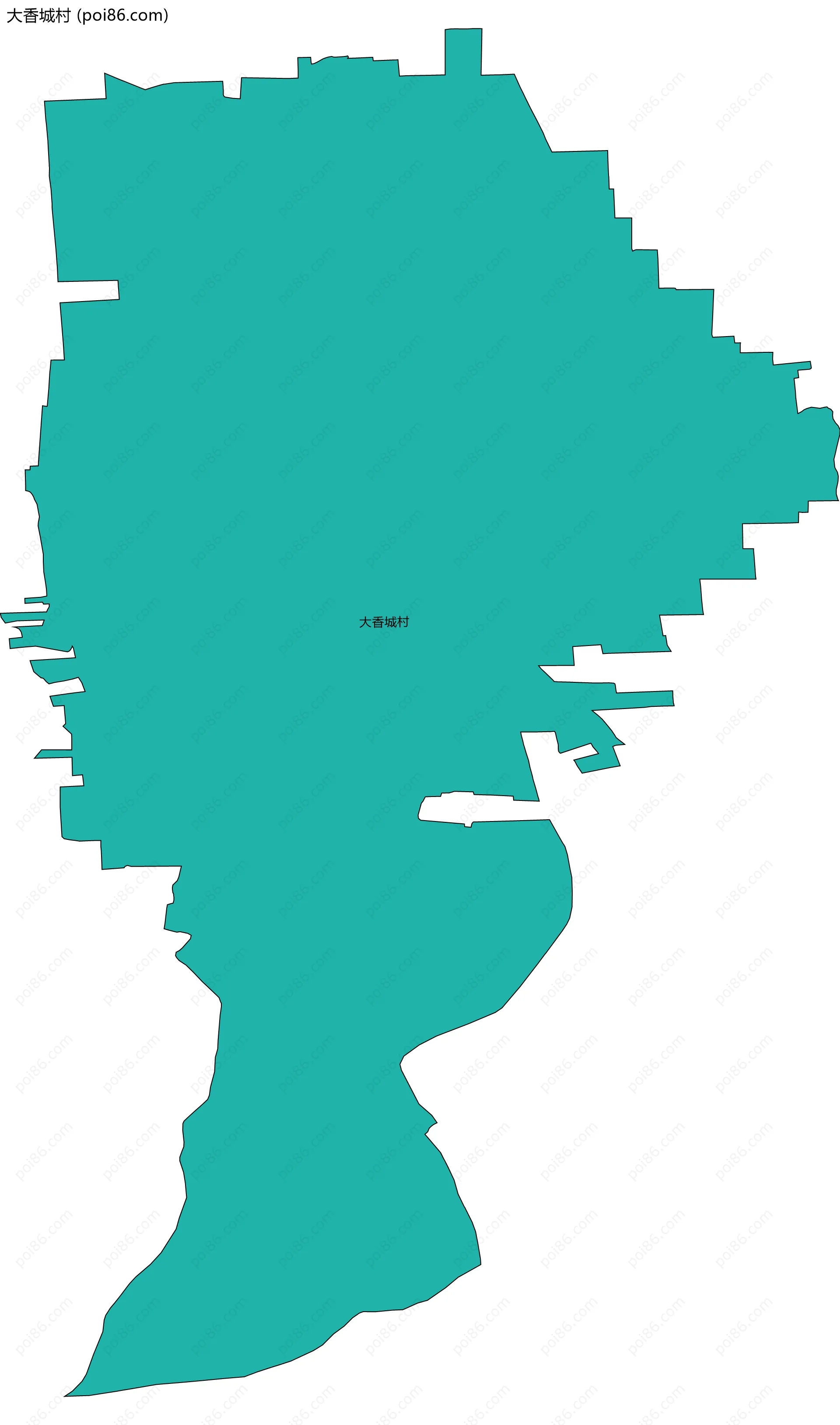 大香城村边界地图