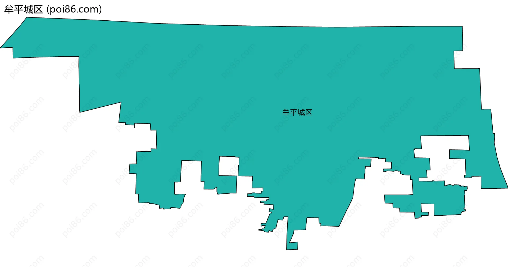 牟平城区边界地图