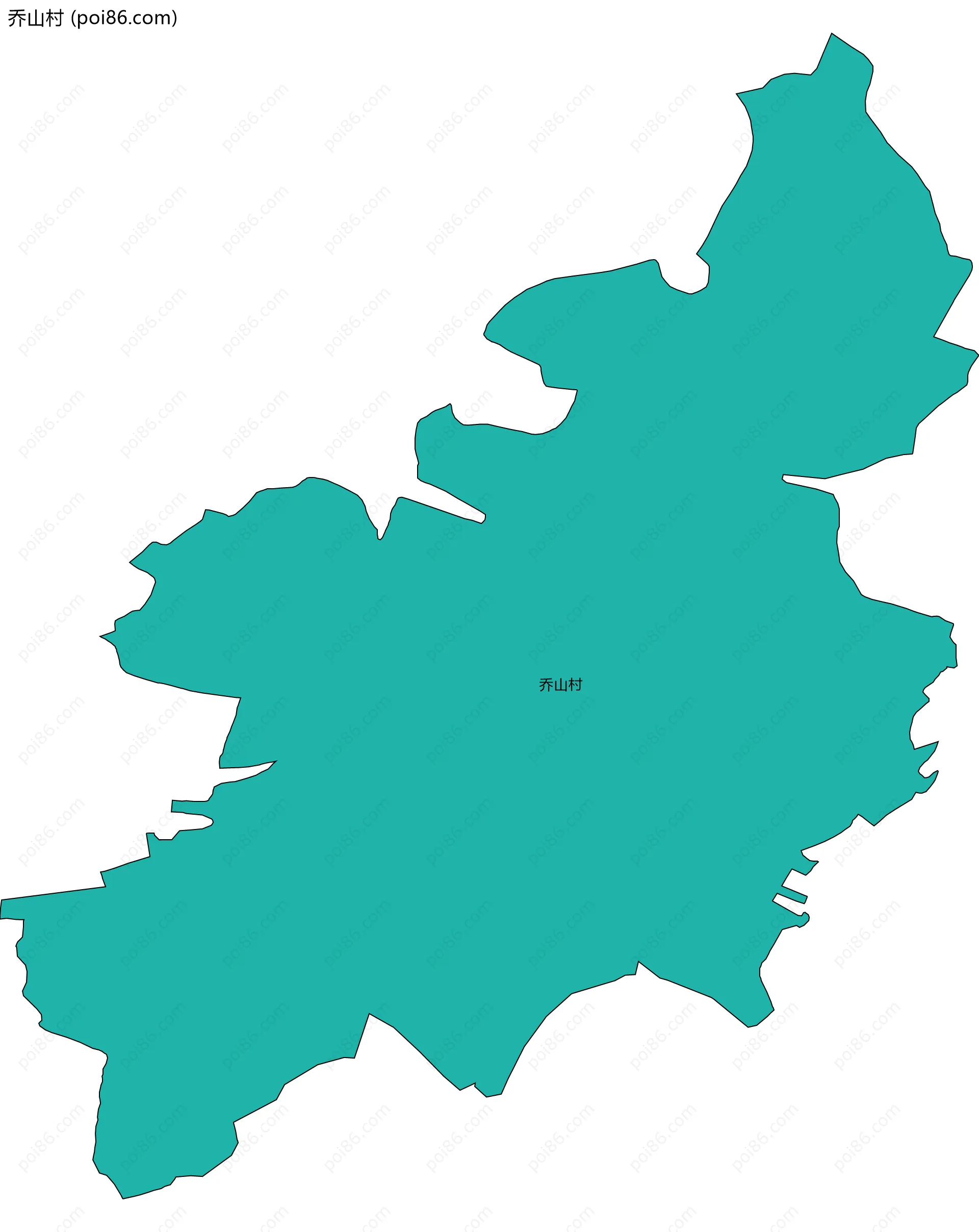 乔山村边界地图