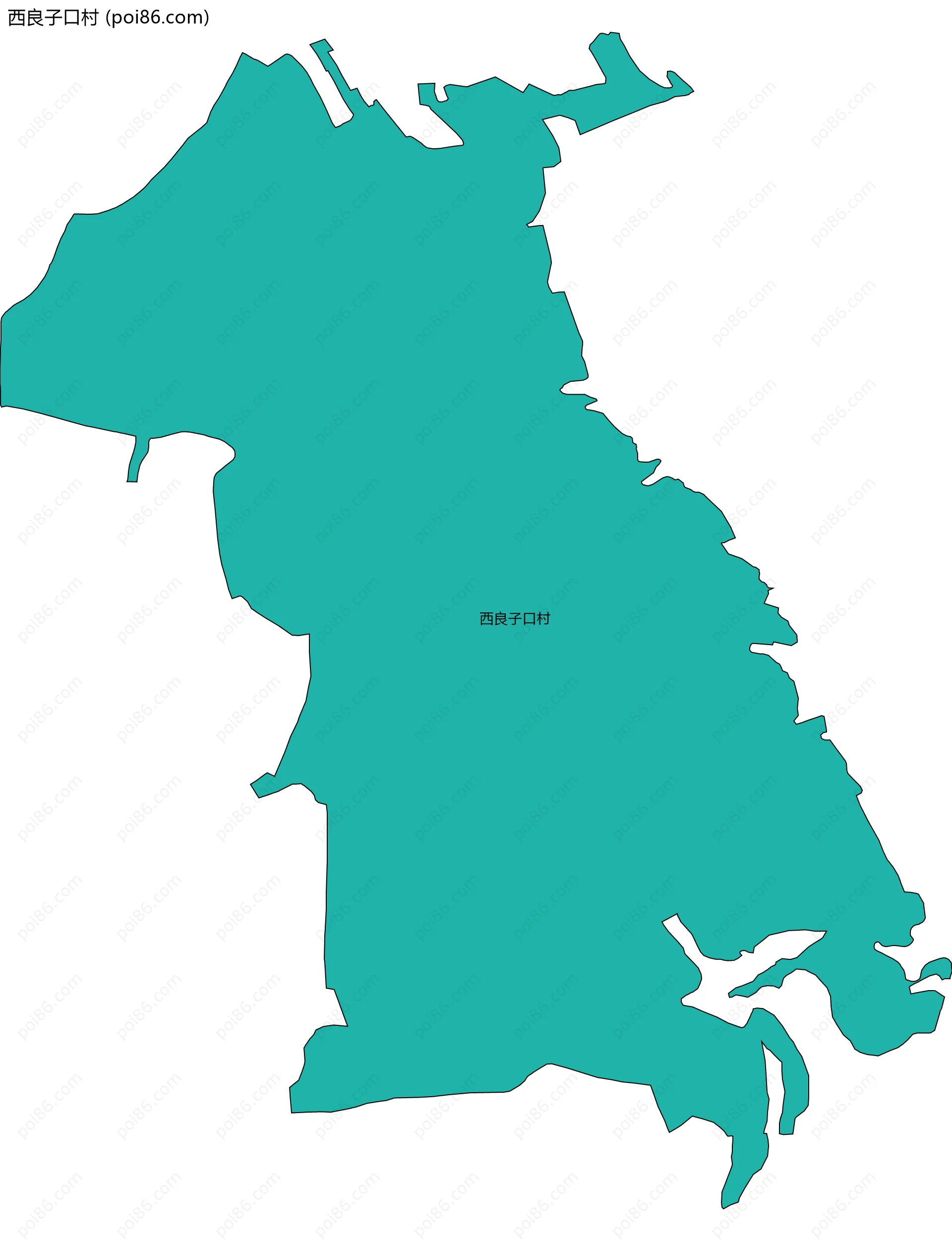 西良子口村边界地图