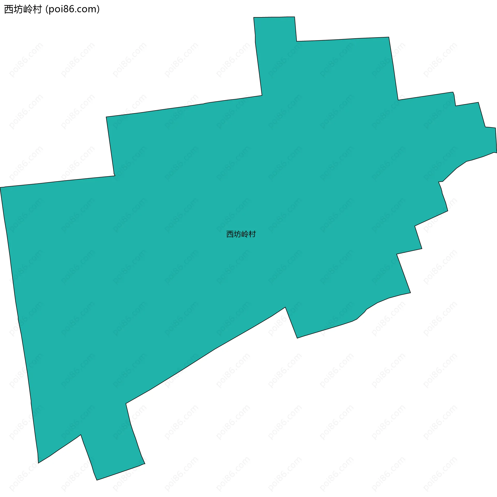 西坊岭村边界地图