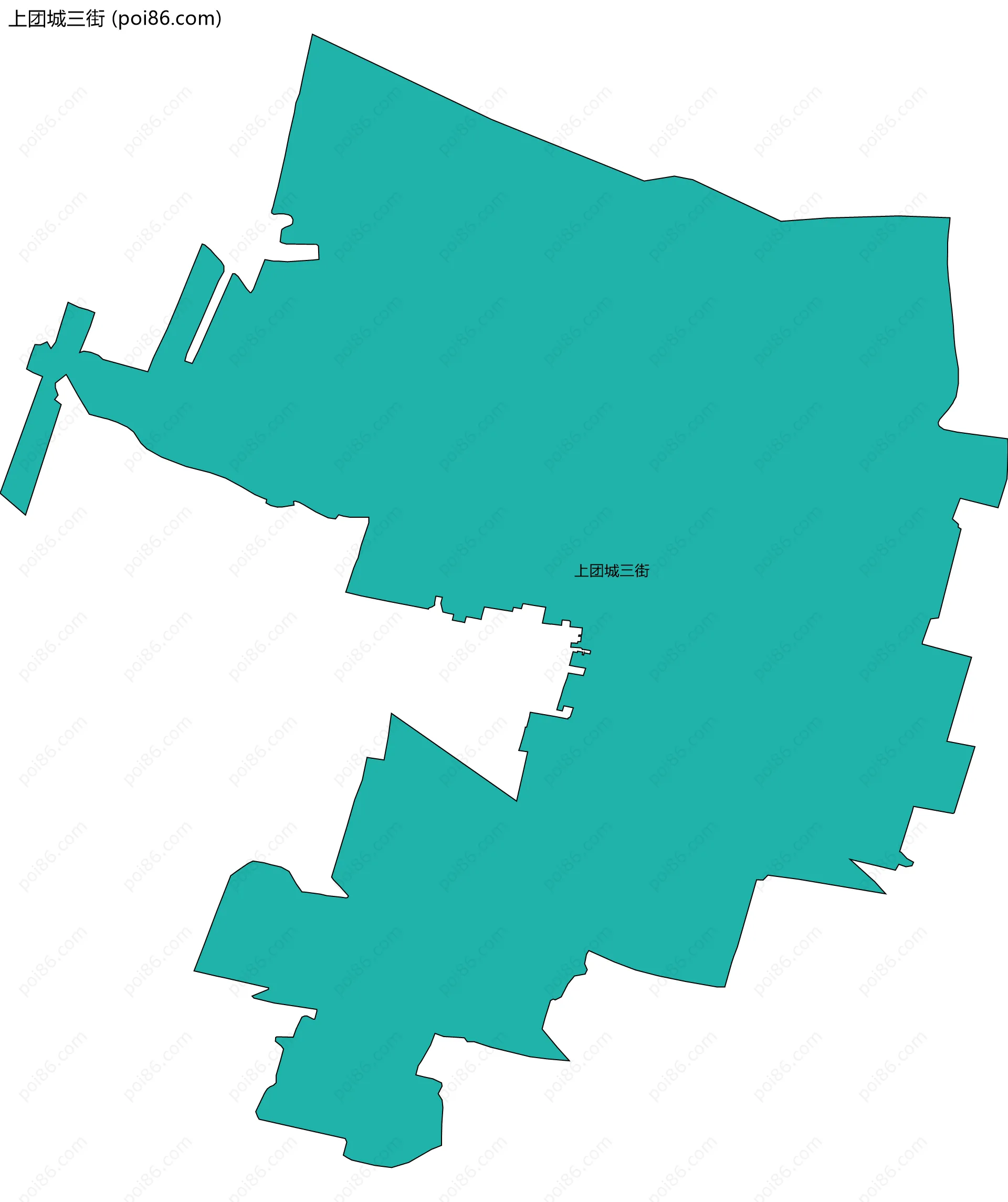 上团城三街边界地图