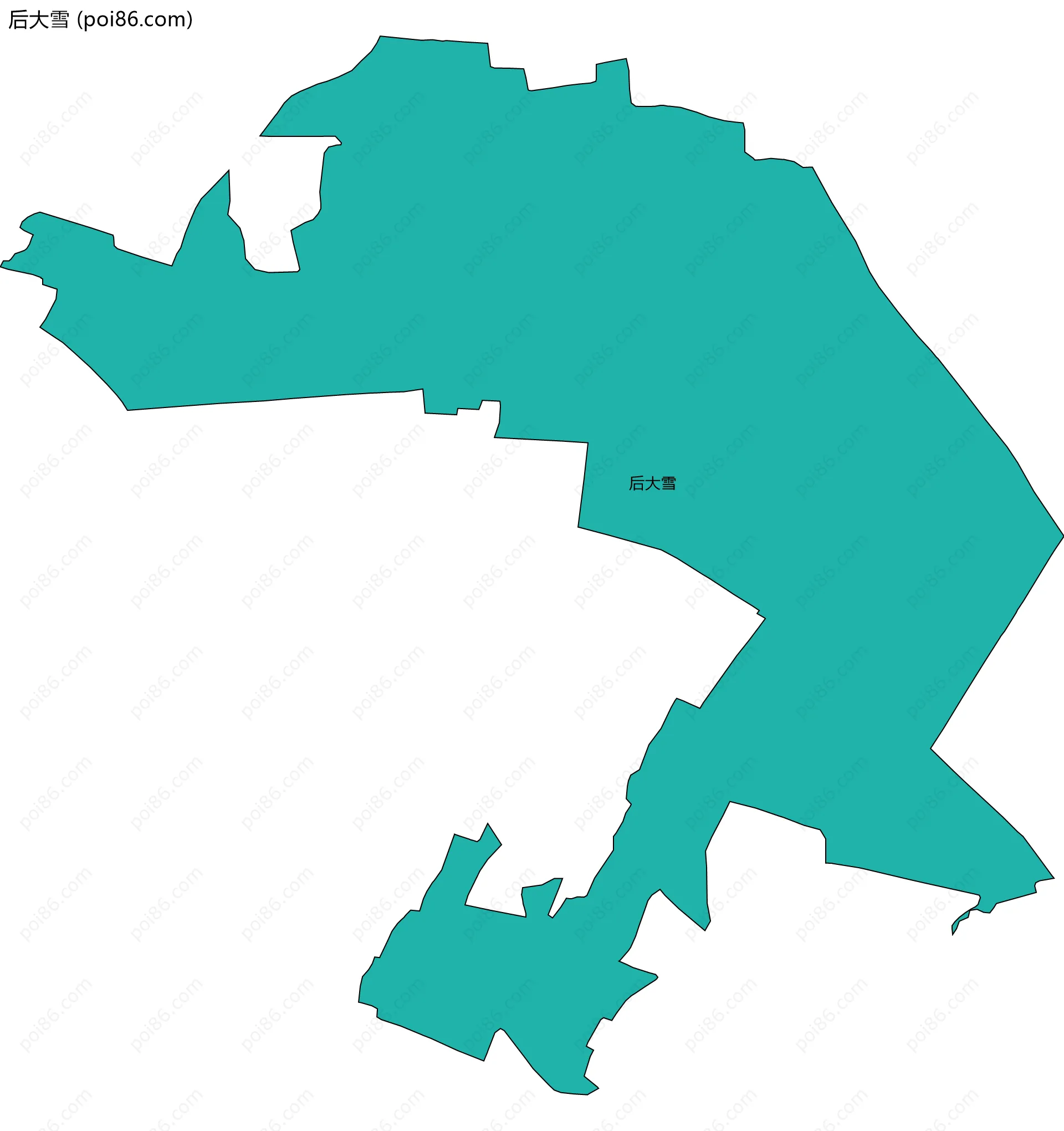 后大雪边界地图