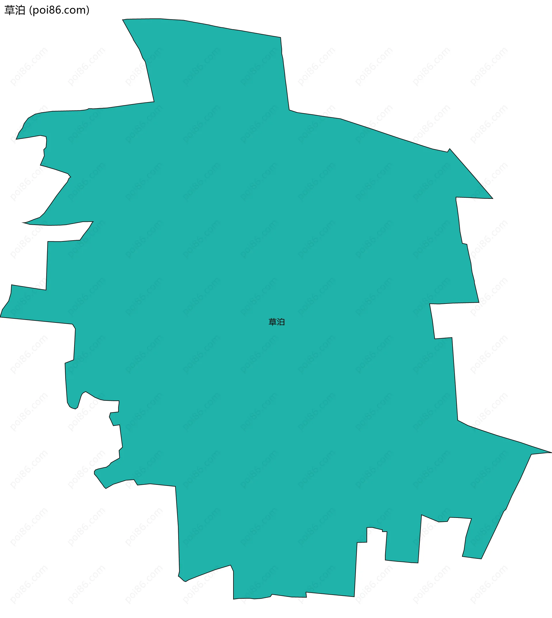 草泊边界地图