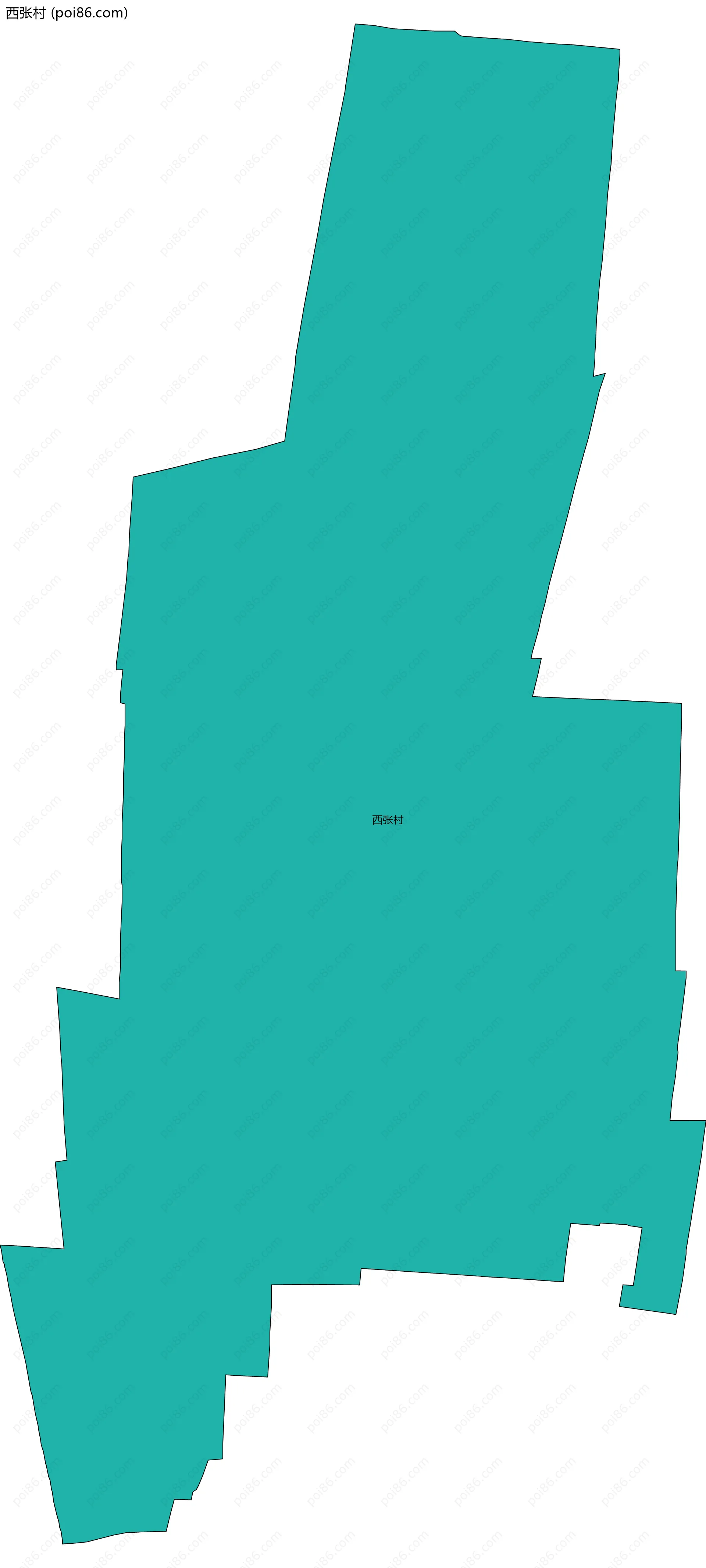 西张村边界地图