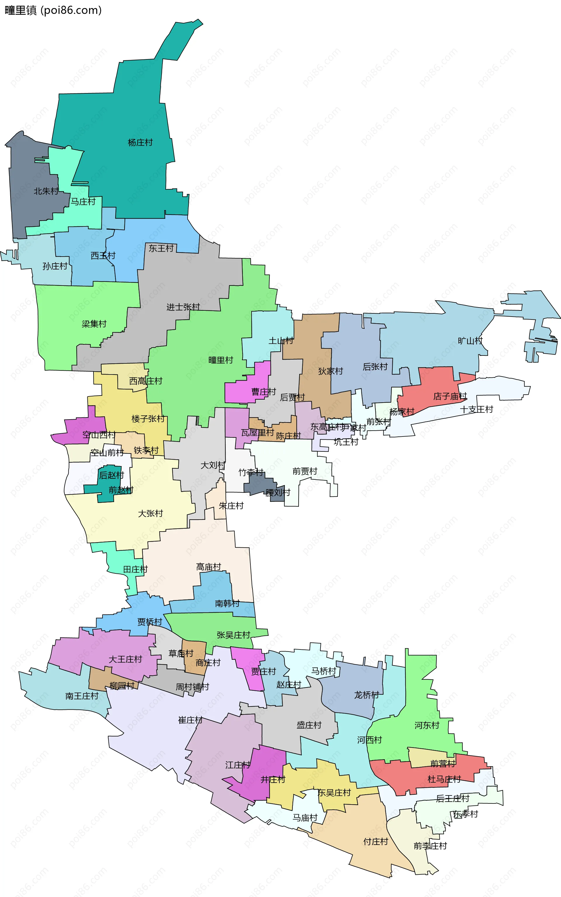 疃里镇边界地图(五级行政区划)