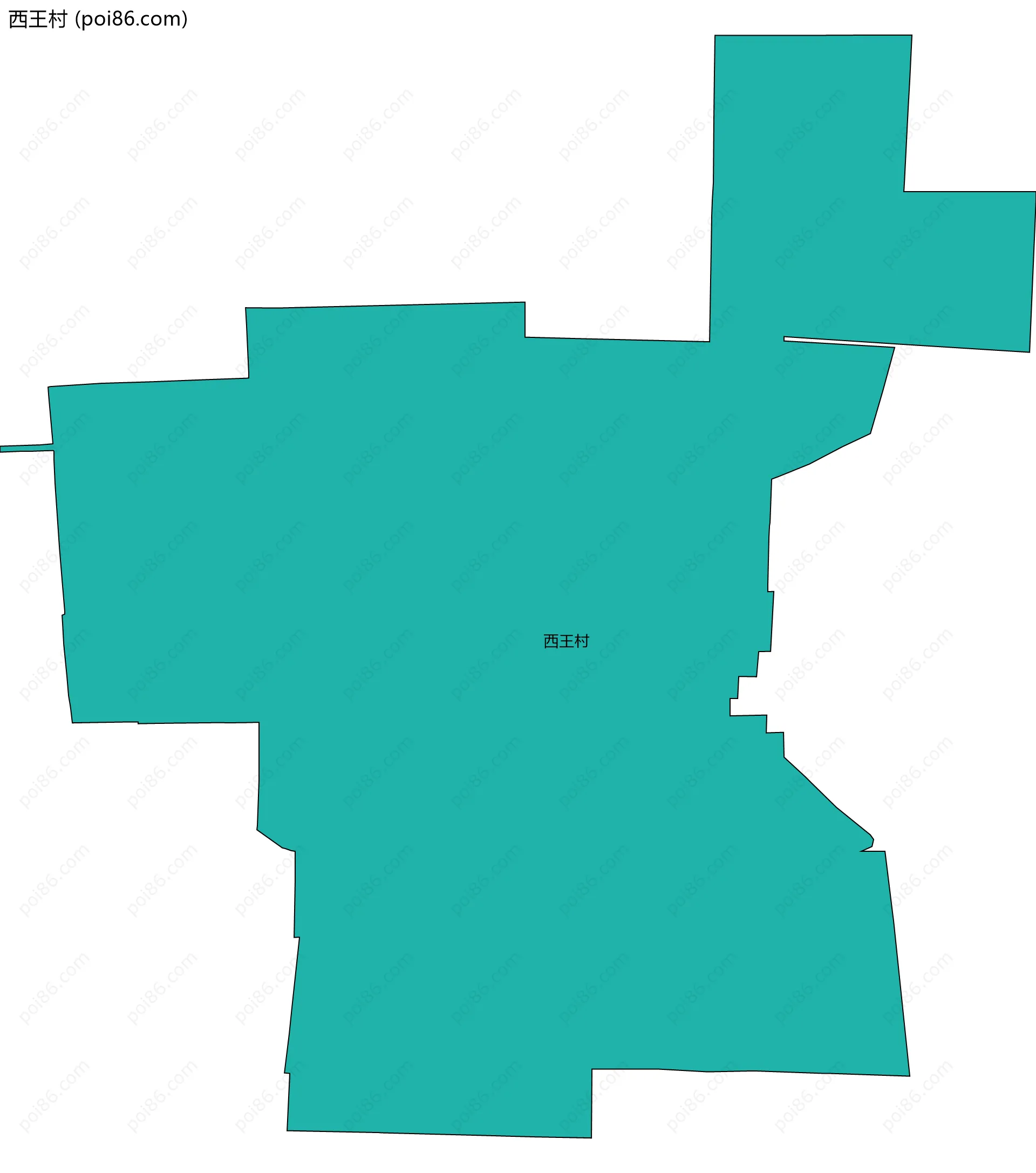 西王村边界地图