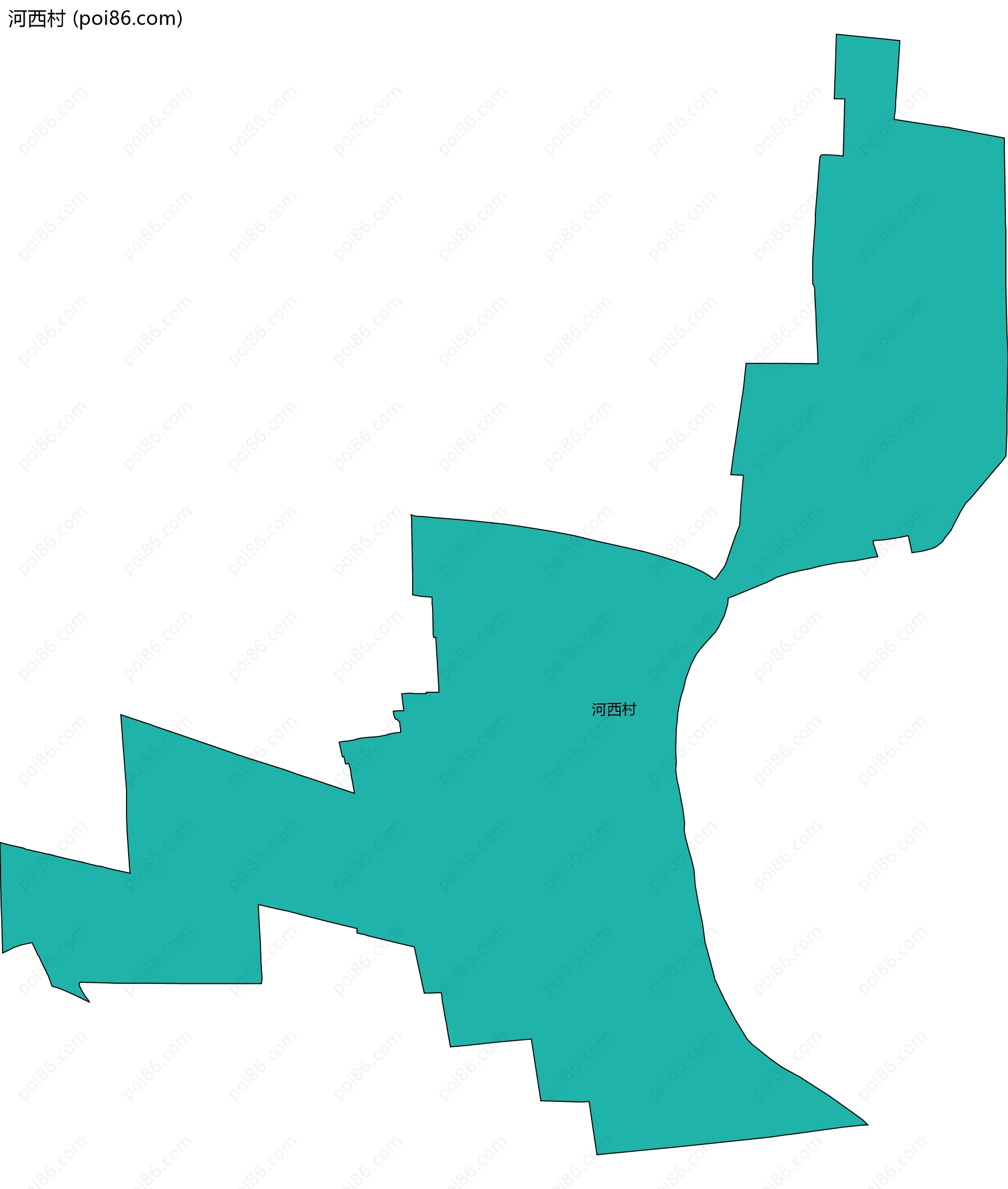 河西村边界地图