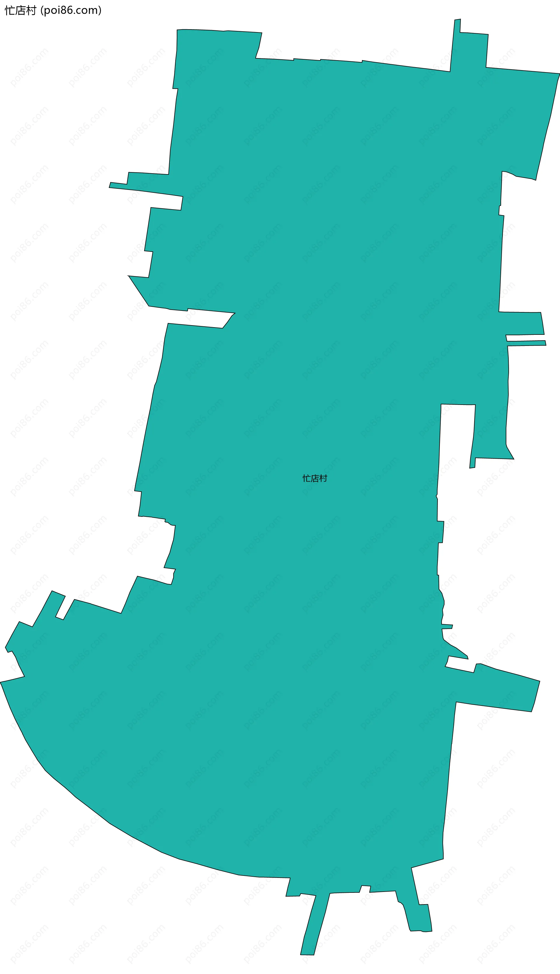 忙店村边界地图