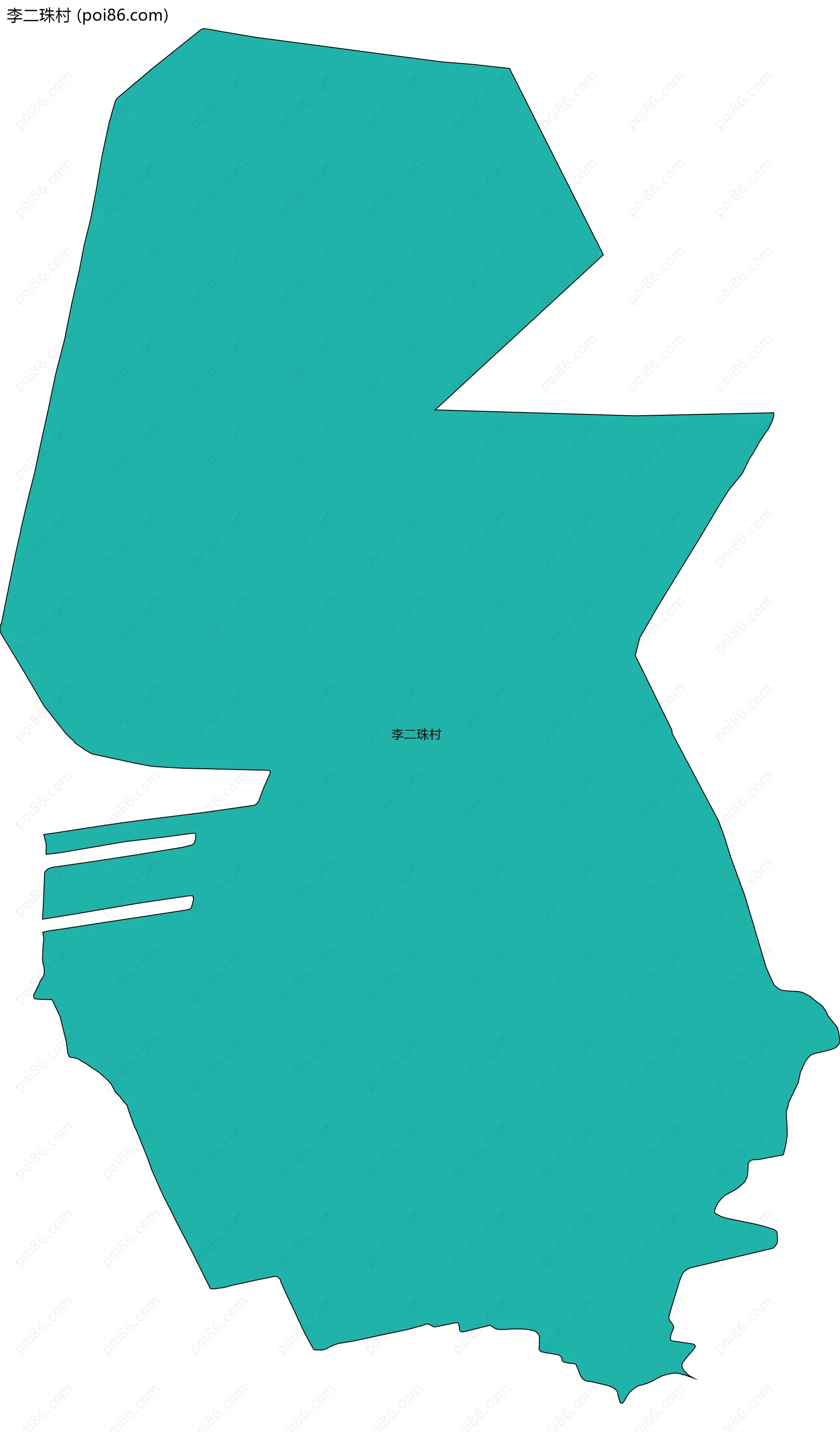 李二珠村边界地图