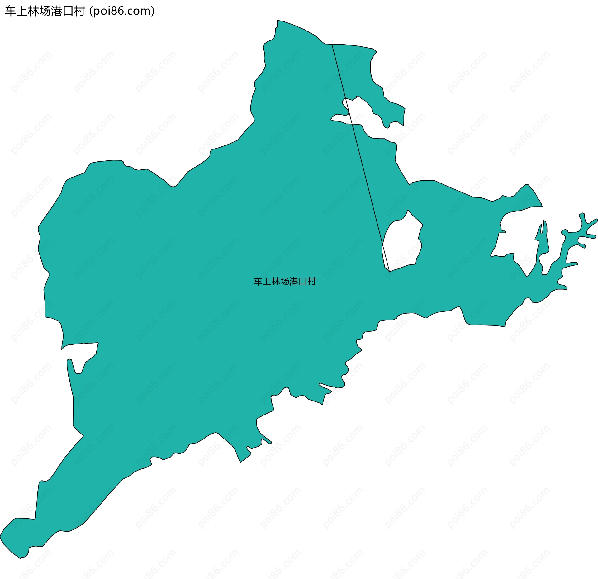 车上林场港口村边界地图