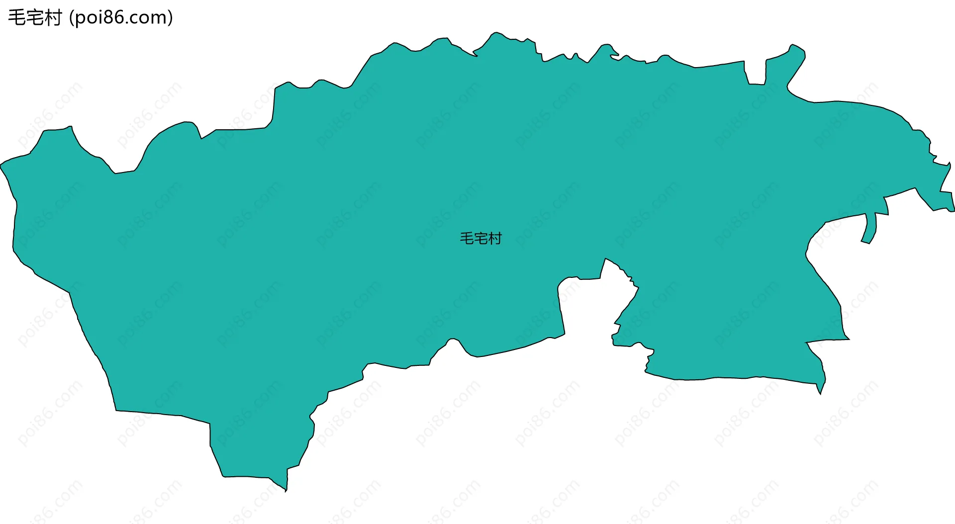 毛宅村边界地图