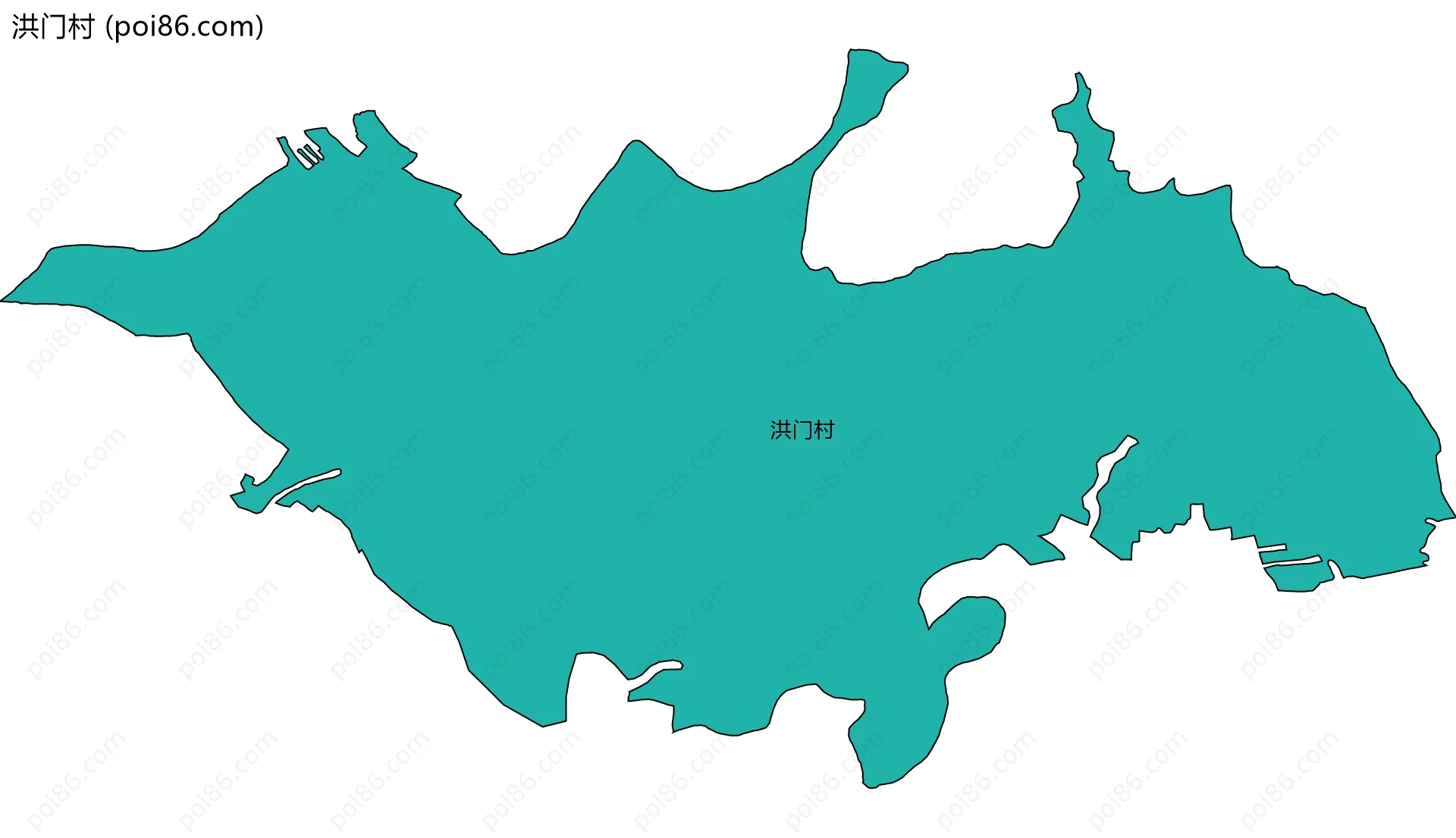 洪门村边界地图