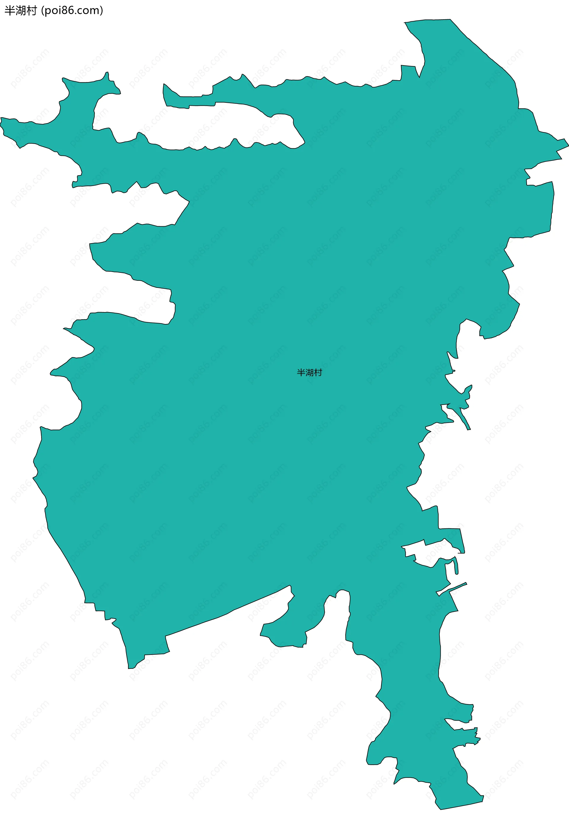 半湖村边界地图