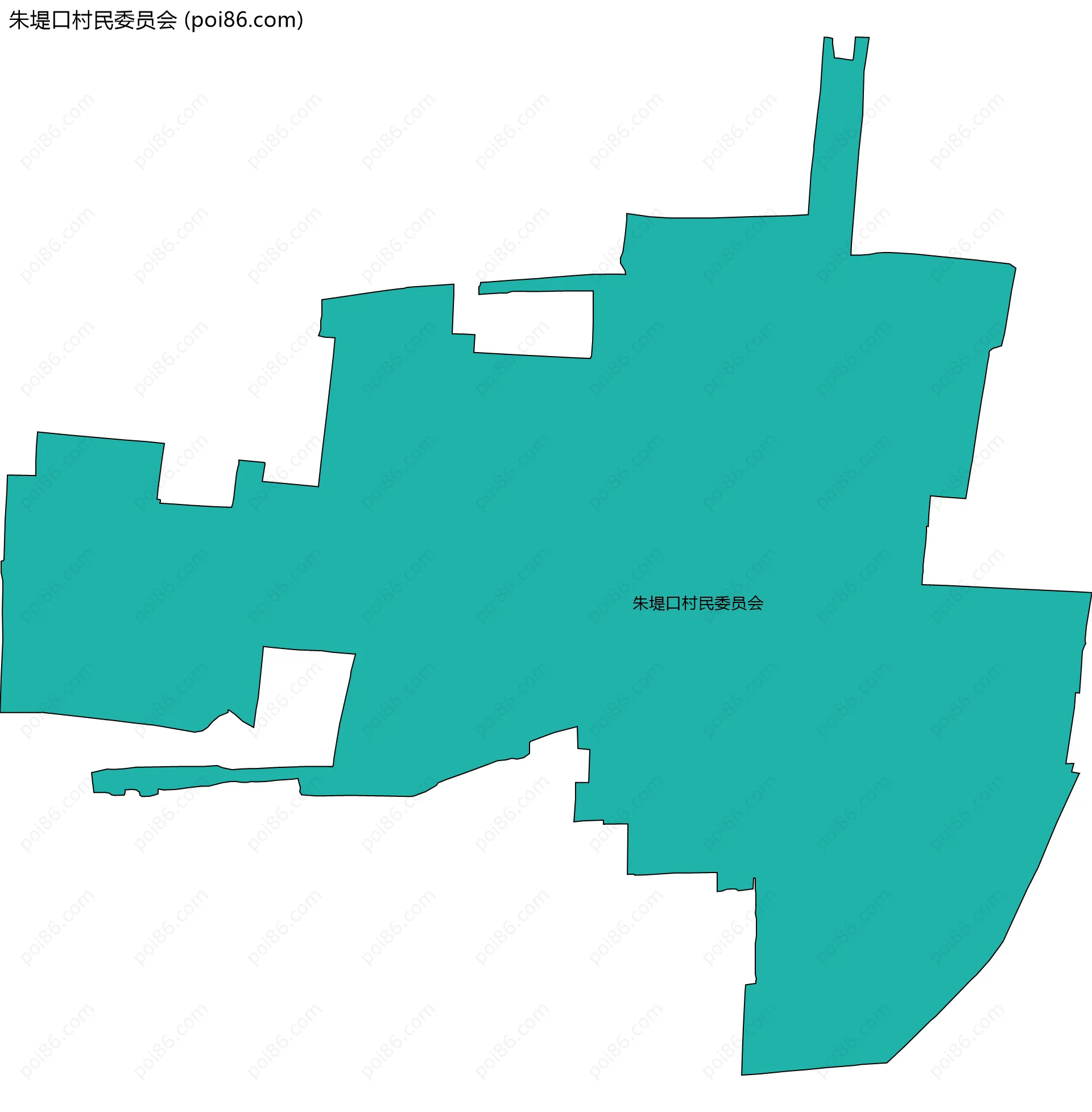 朱堤口村民委员会边界地图
