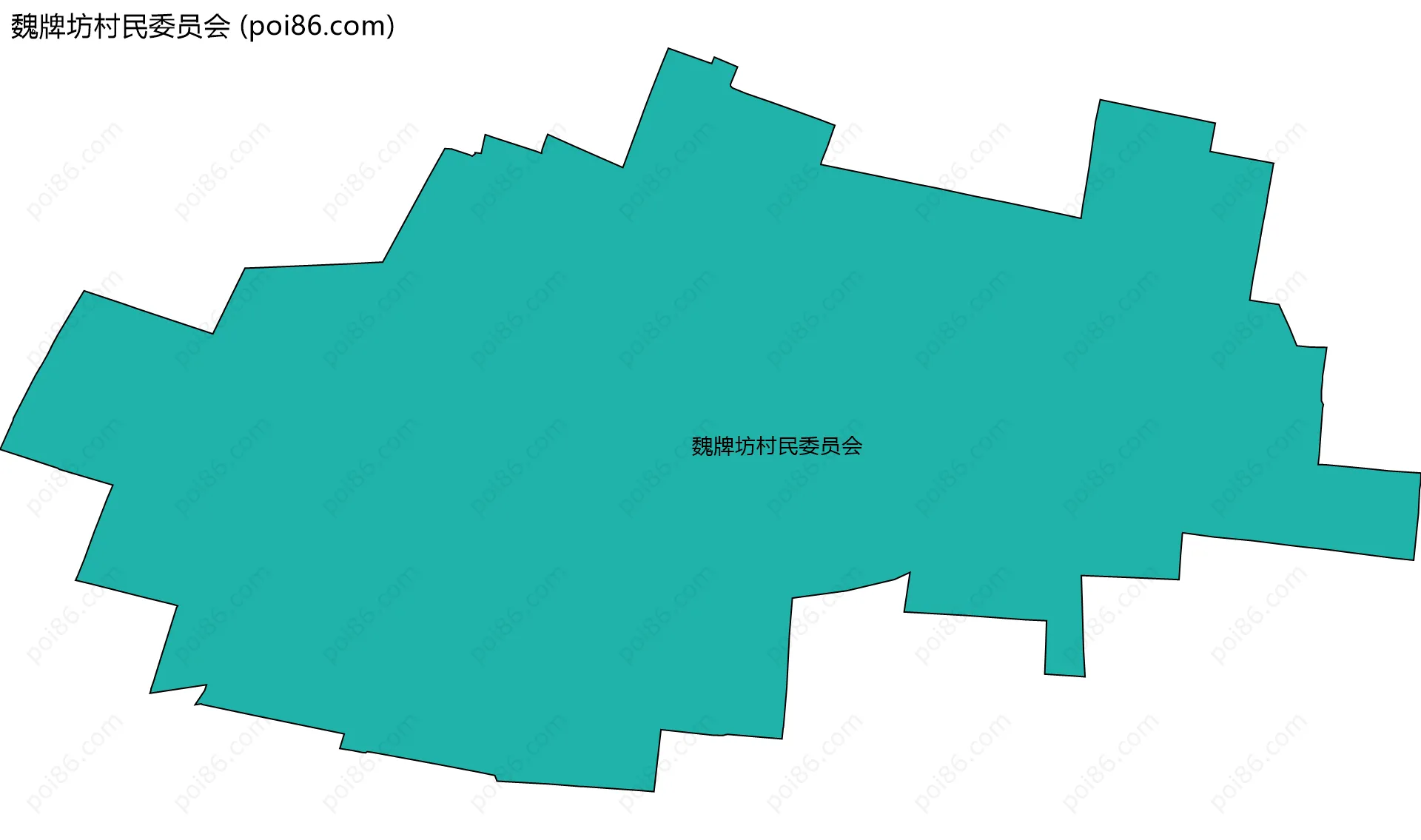 魏牌坊村民委员会边界地图