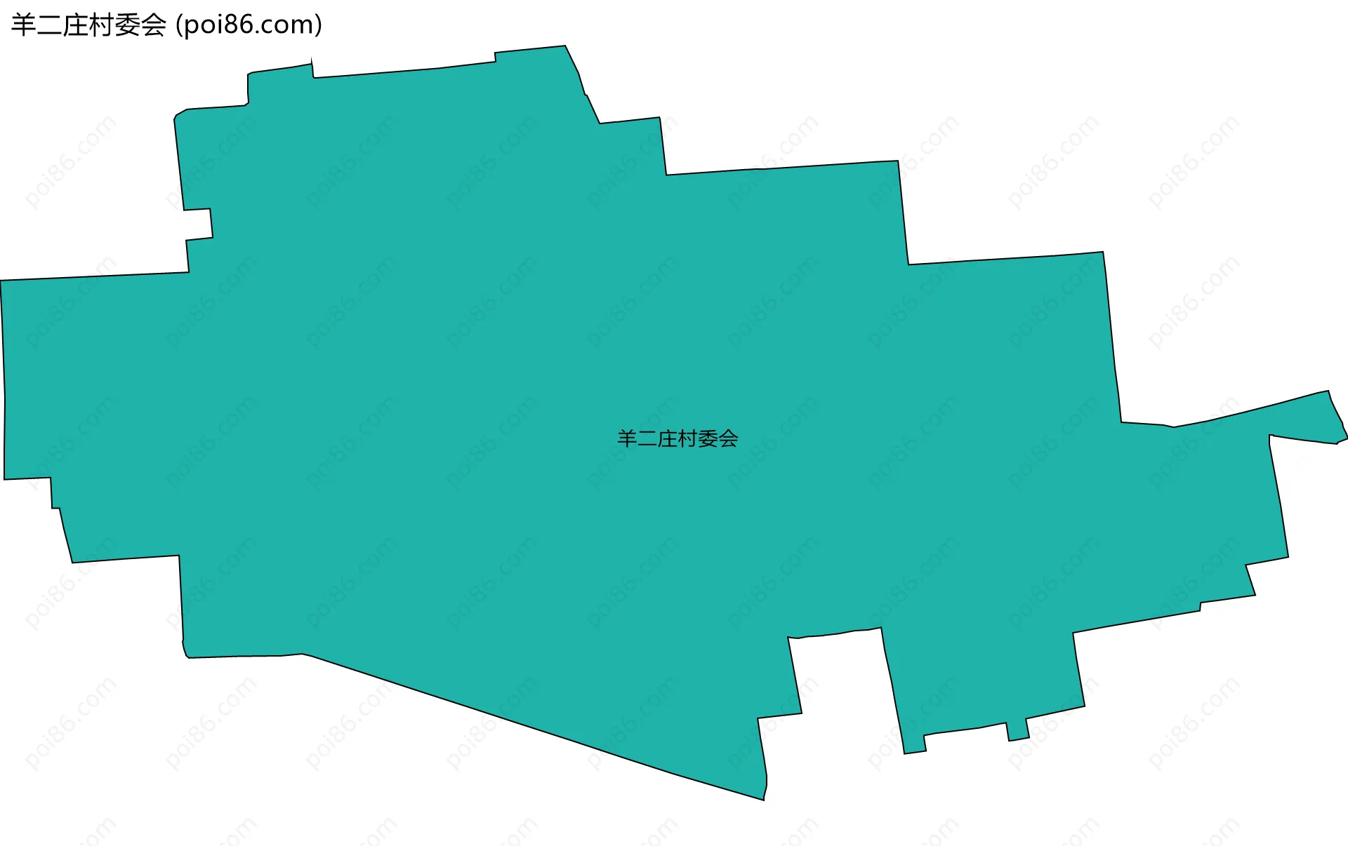 羊二庄村委会边界地图