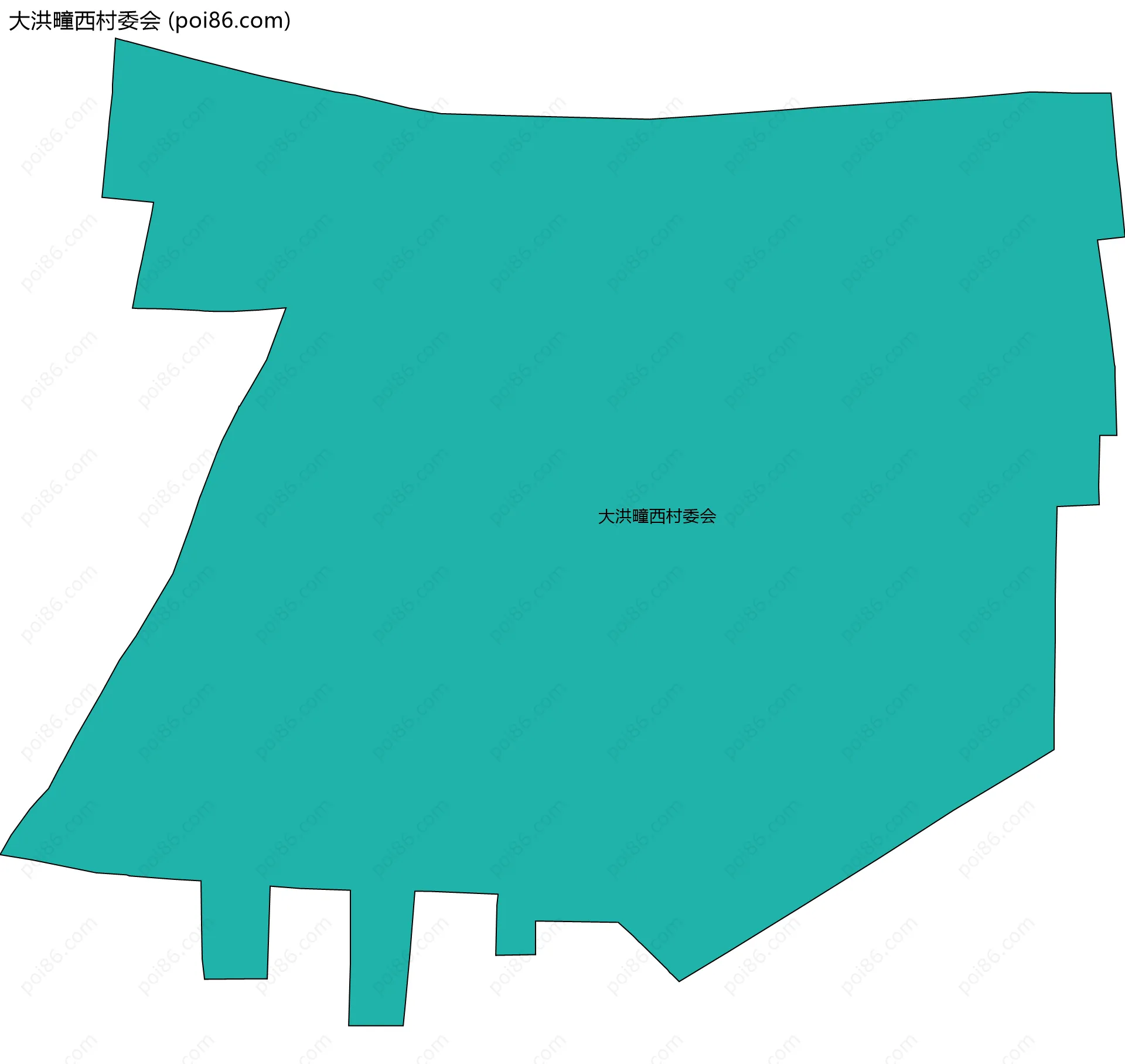 大洪疃西村委会边界地图
