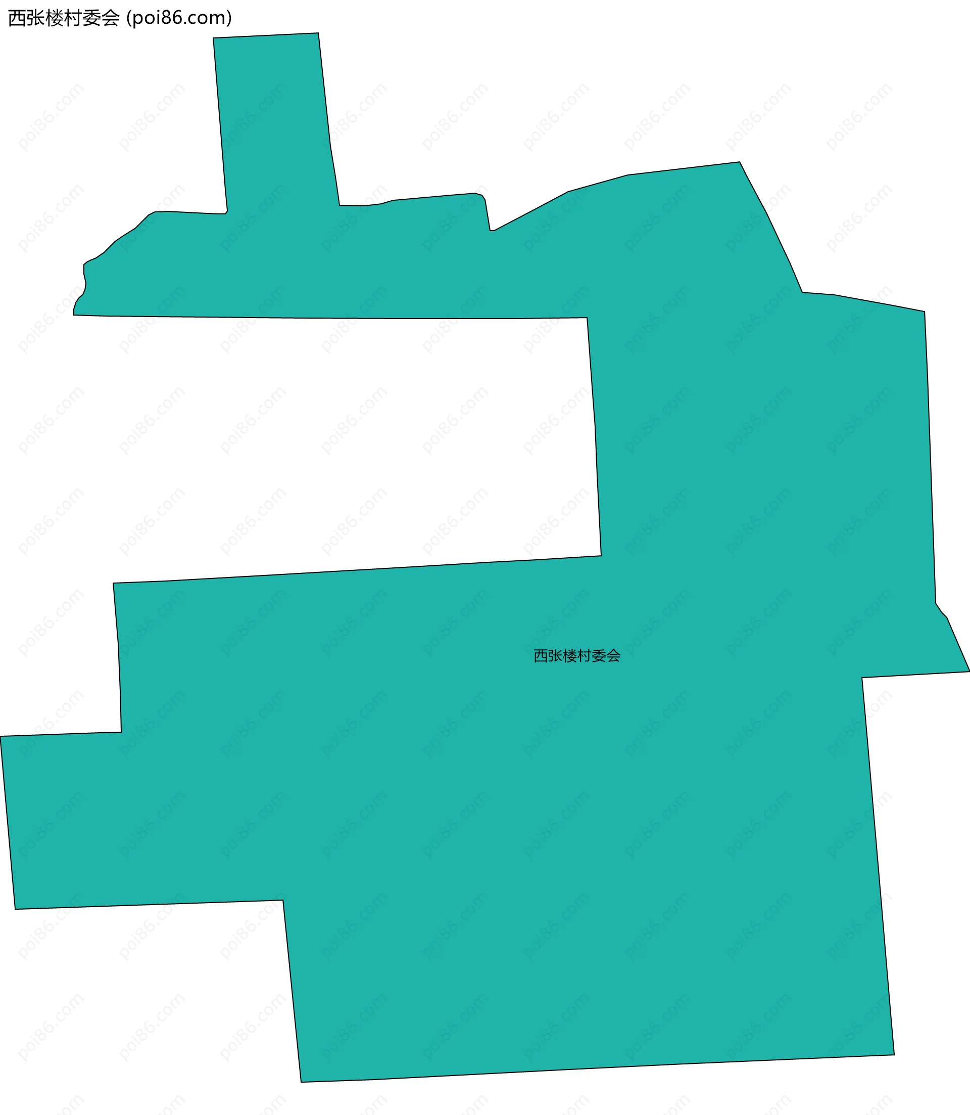 西张楼村委会边界地图