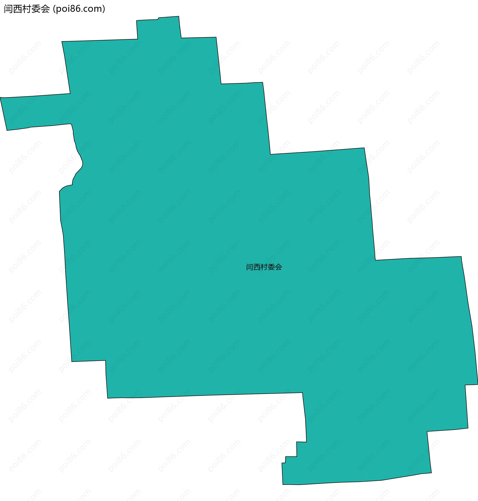 闫西村委会边界地图