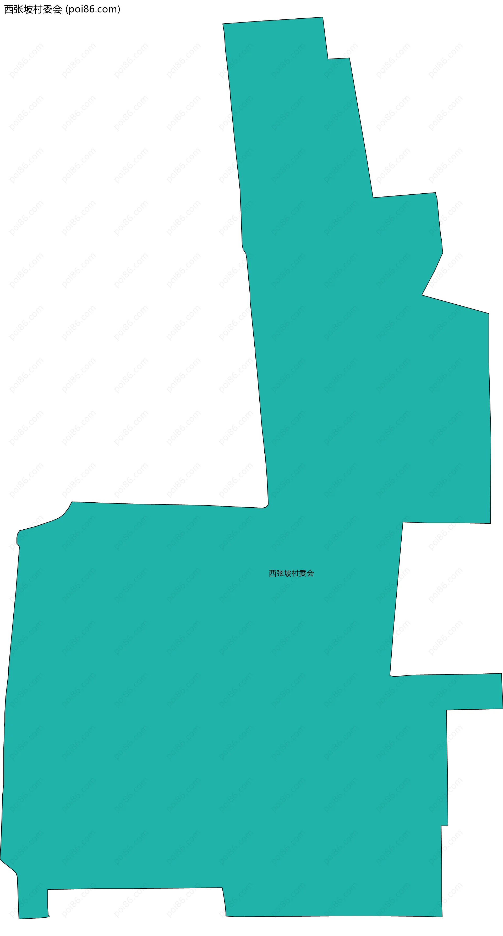 西张坡村委会边界地图