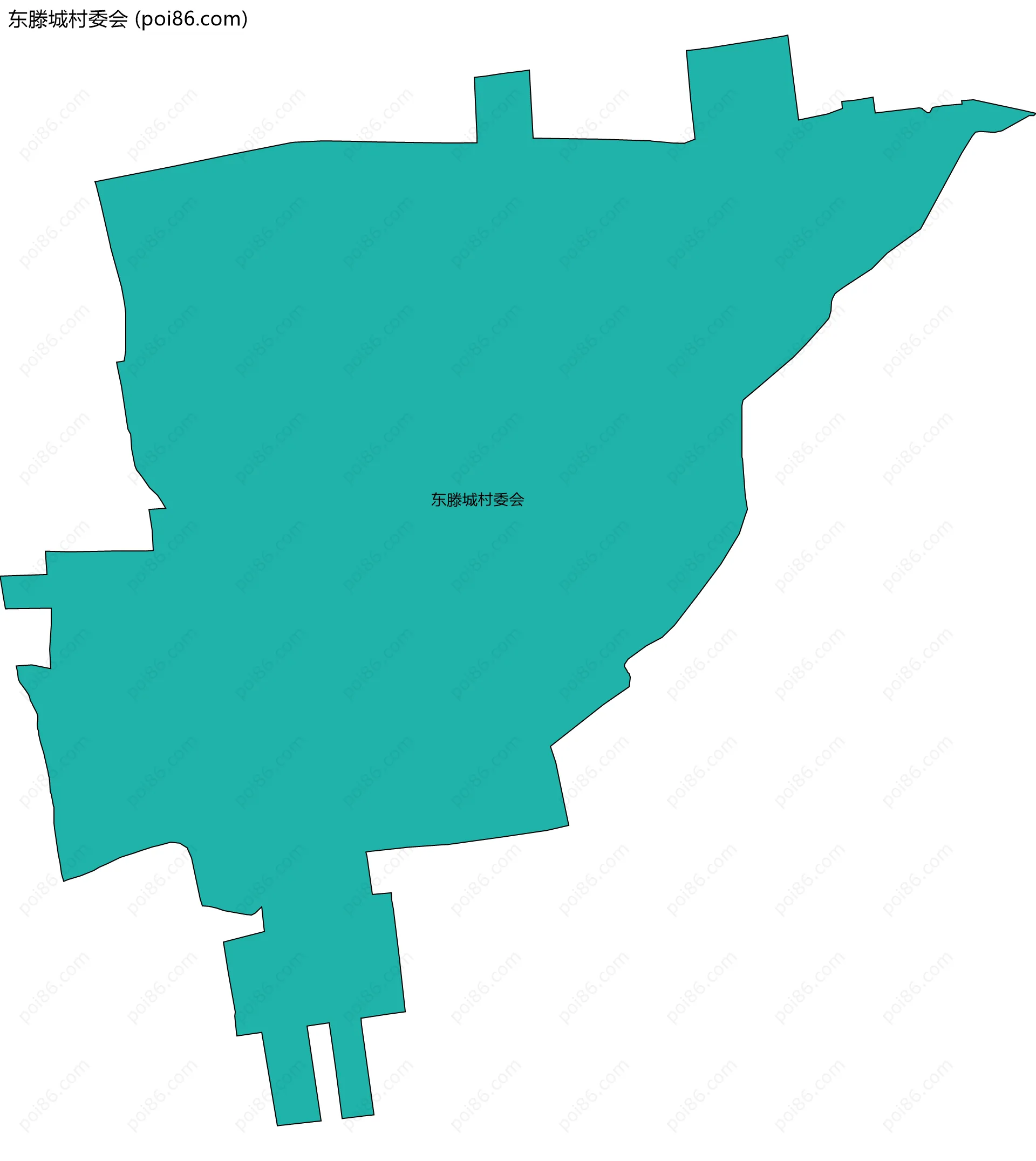 东滕城村委会边界地图