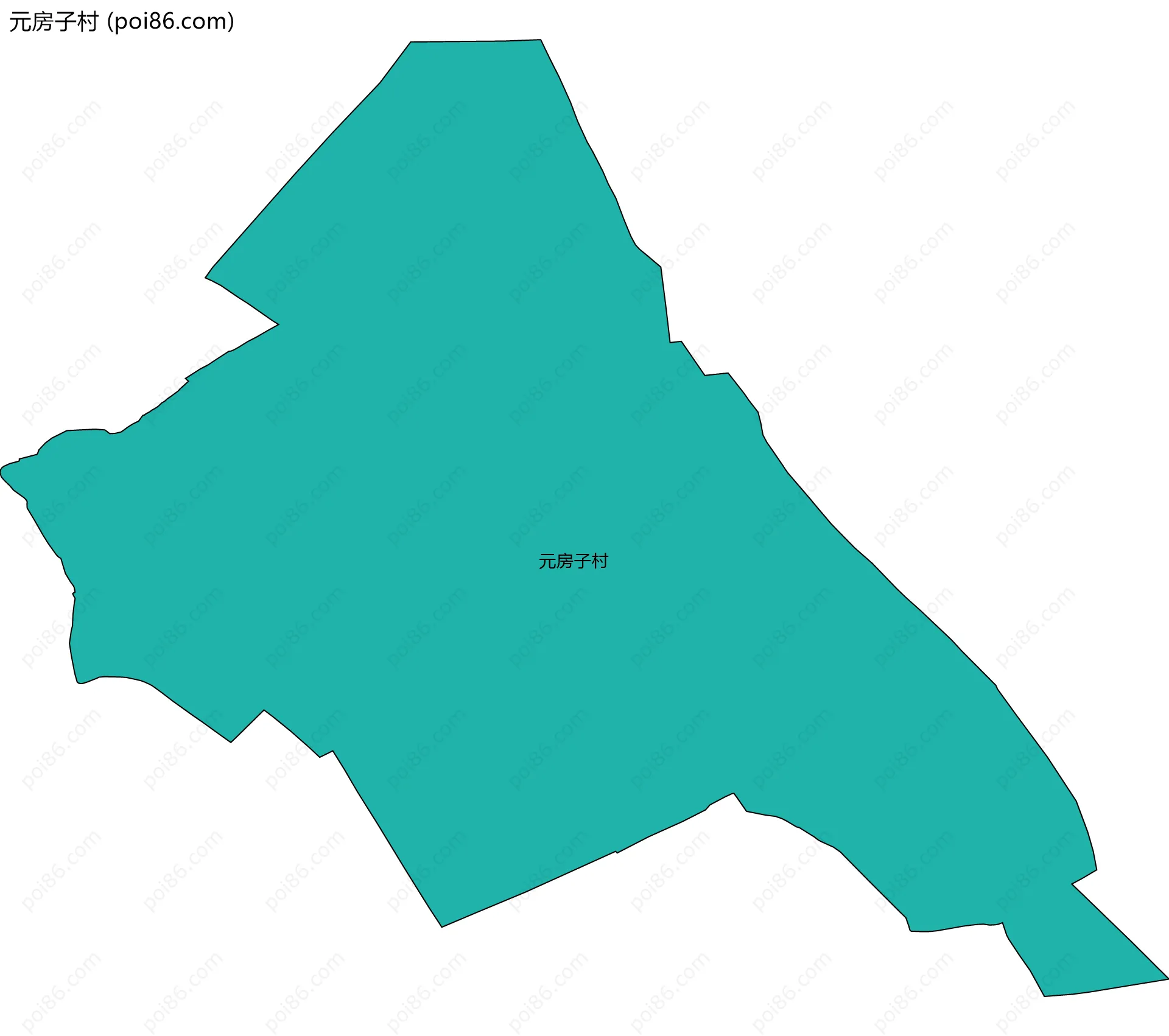 元房子村边界地图