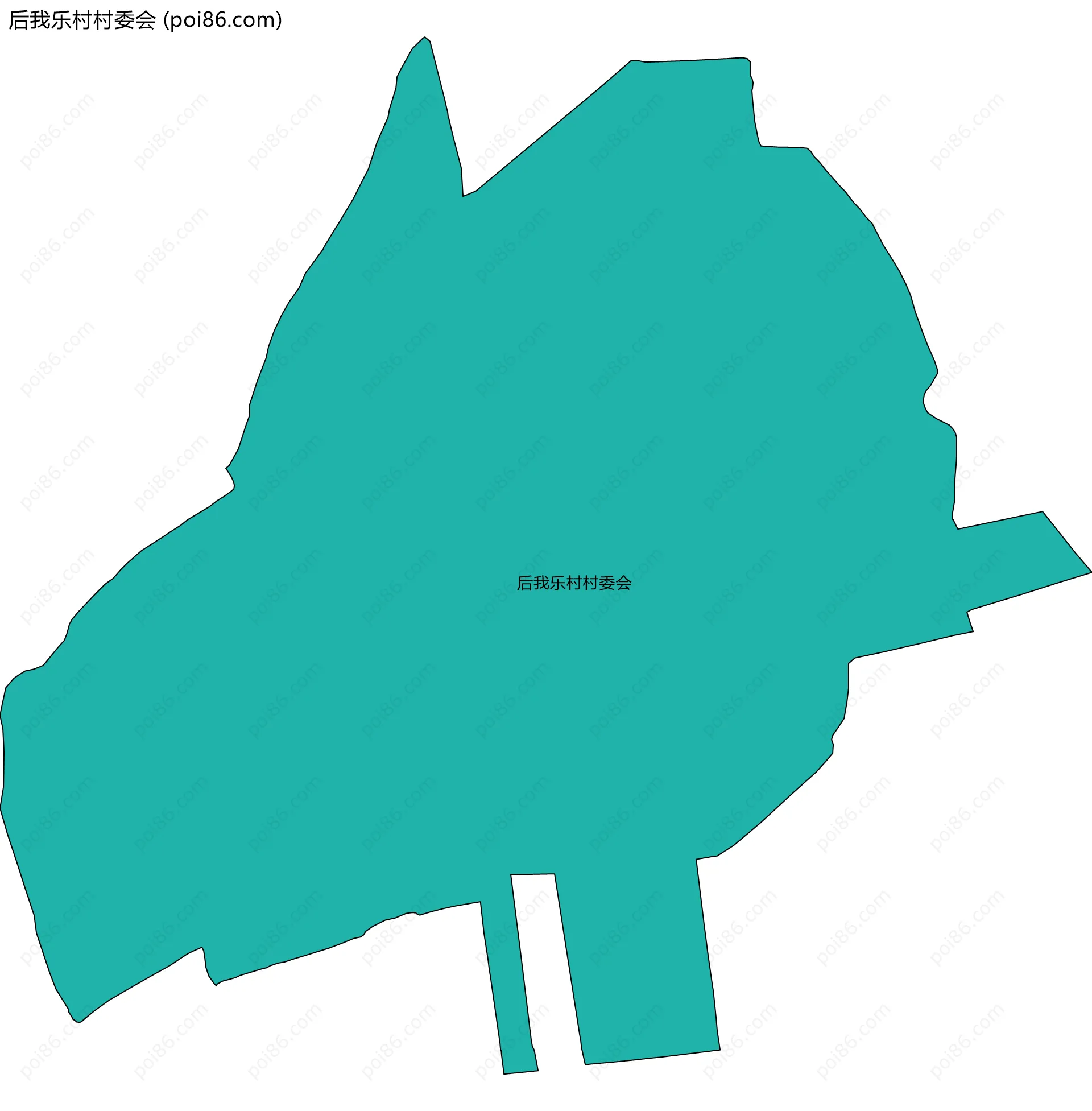 后我乐村村委会边界地图