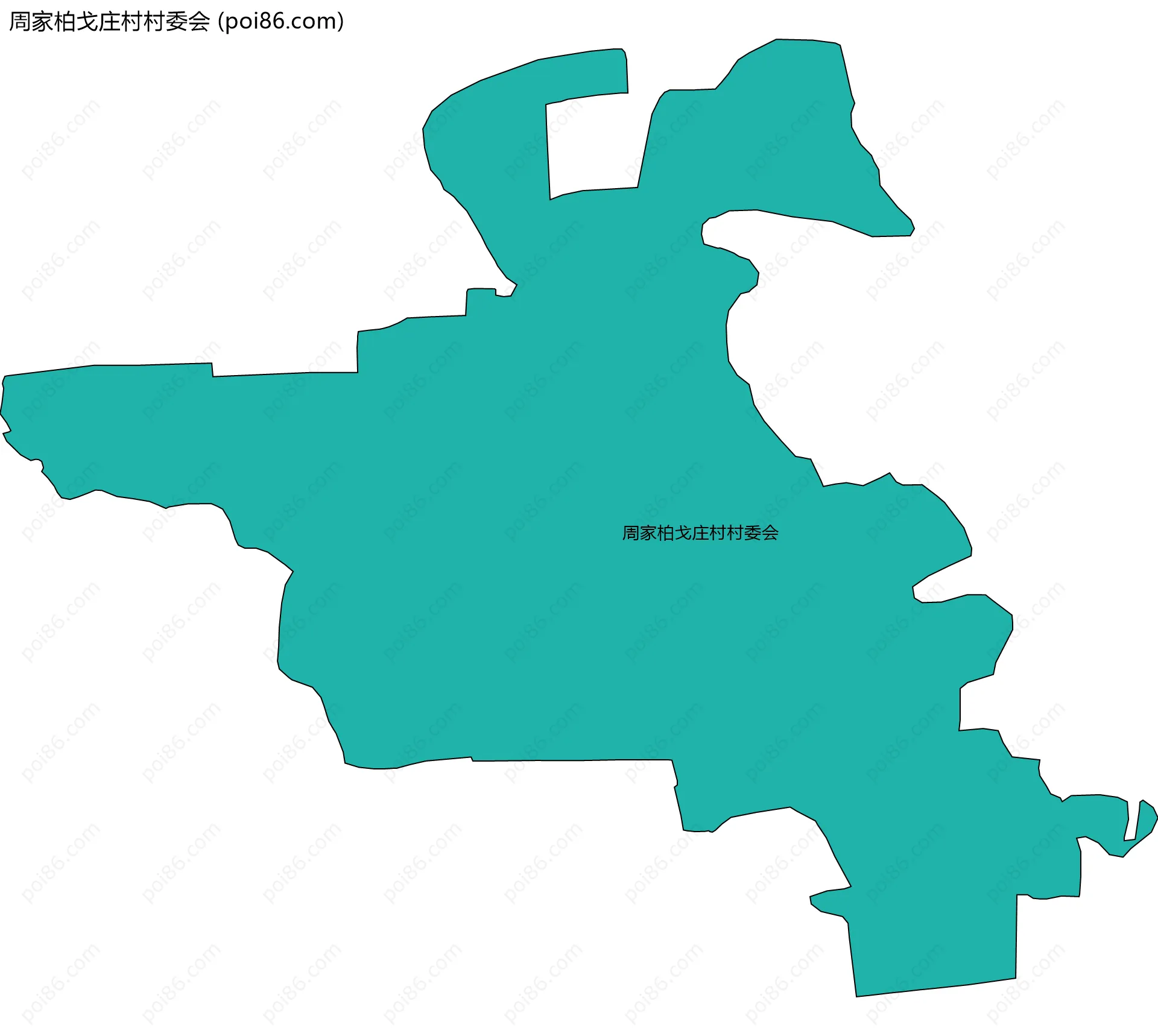 周家柏戈庄村村委会边界地图