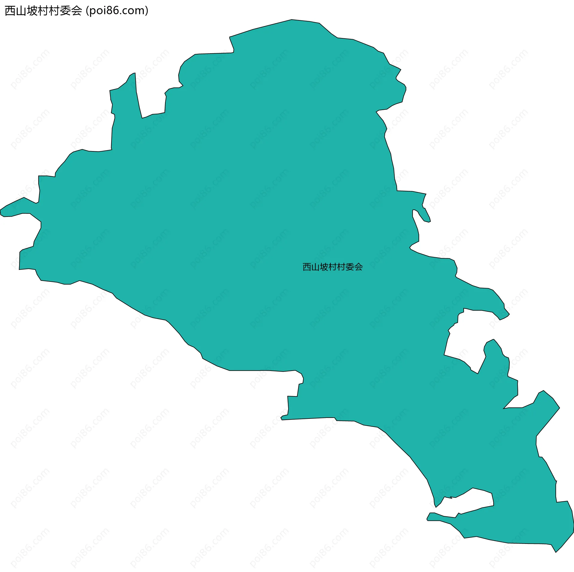 西山坡村村委会边界地图