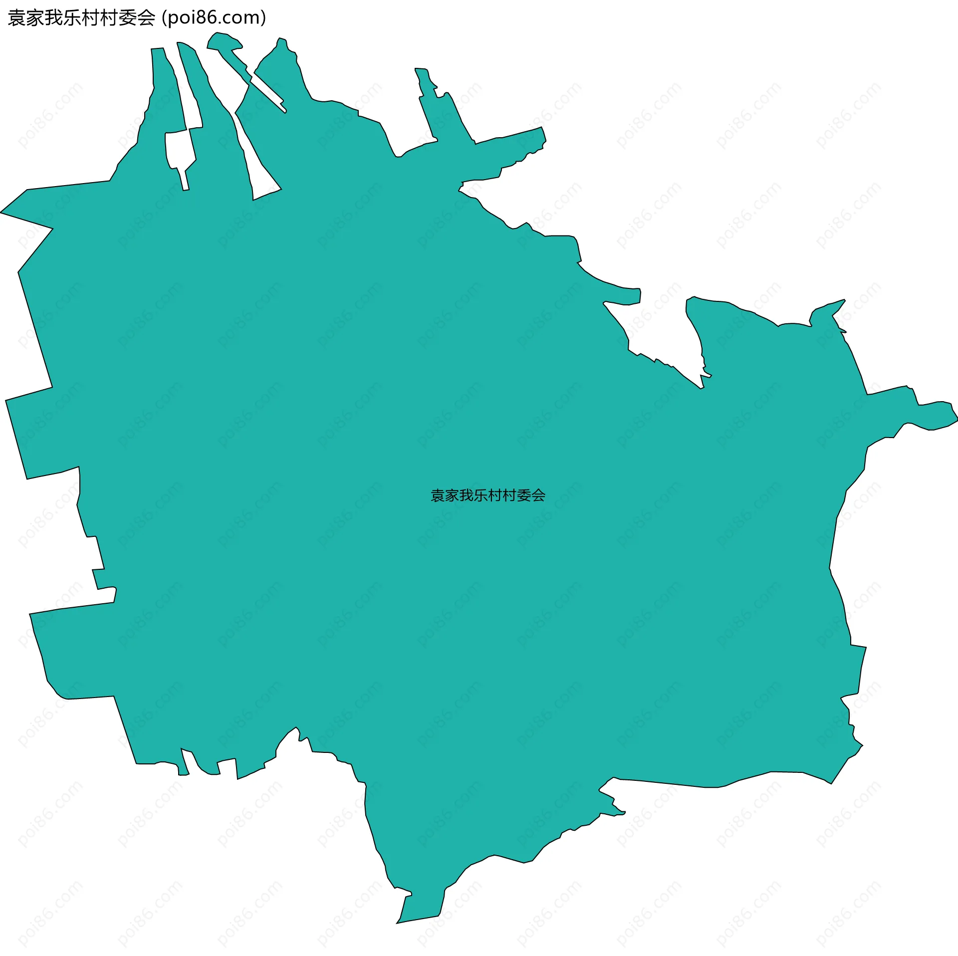 袁家我乐村村委会边界地图