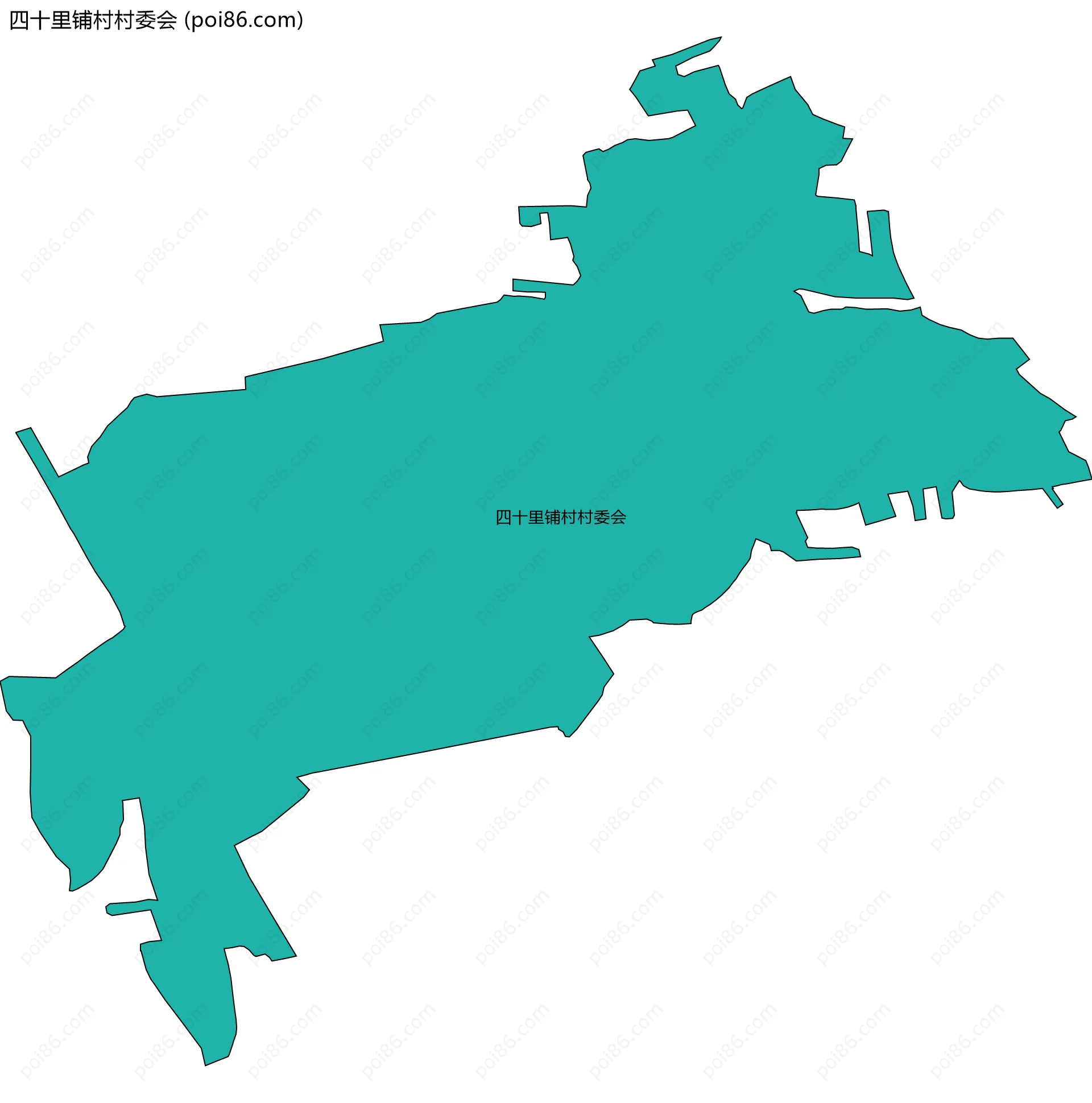 四十里铺村村委会边界地图