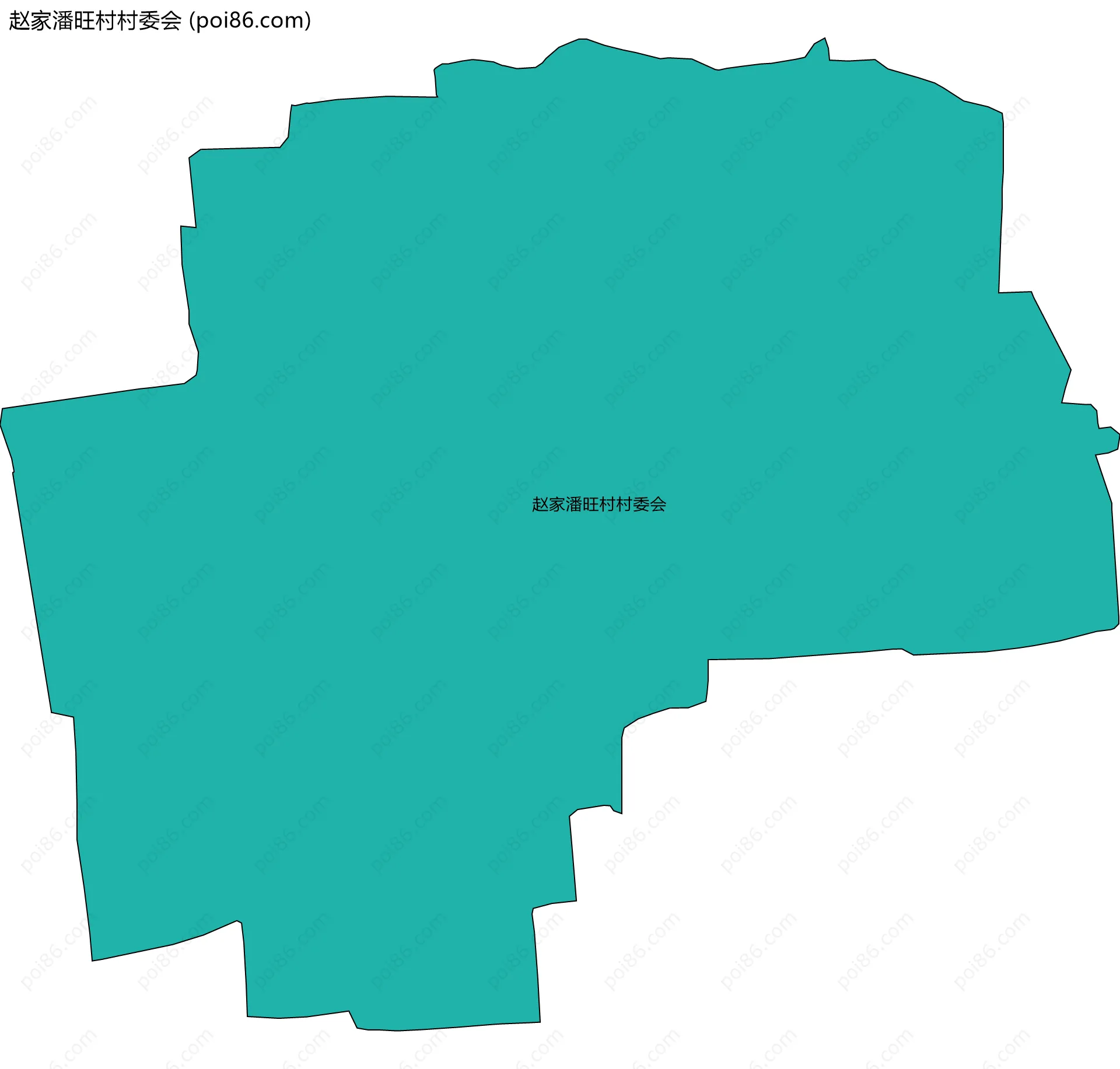 赵家潘旺村村委会边界地图
