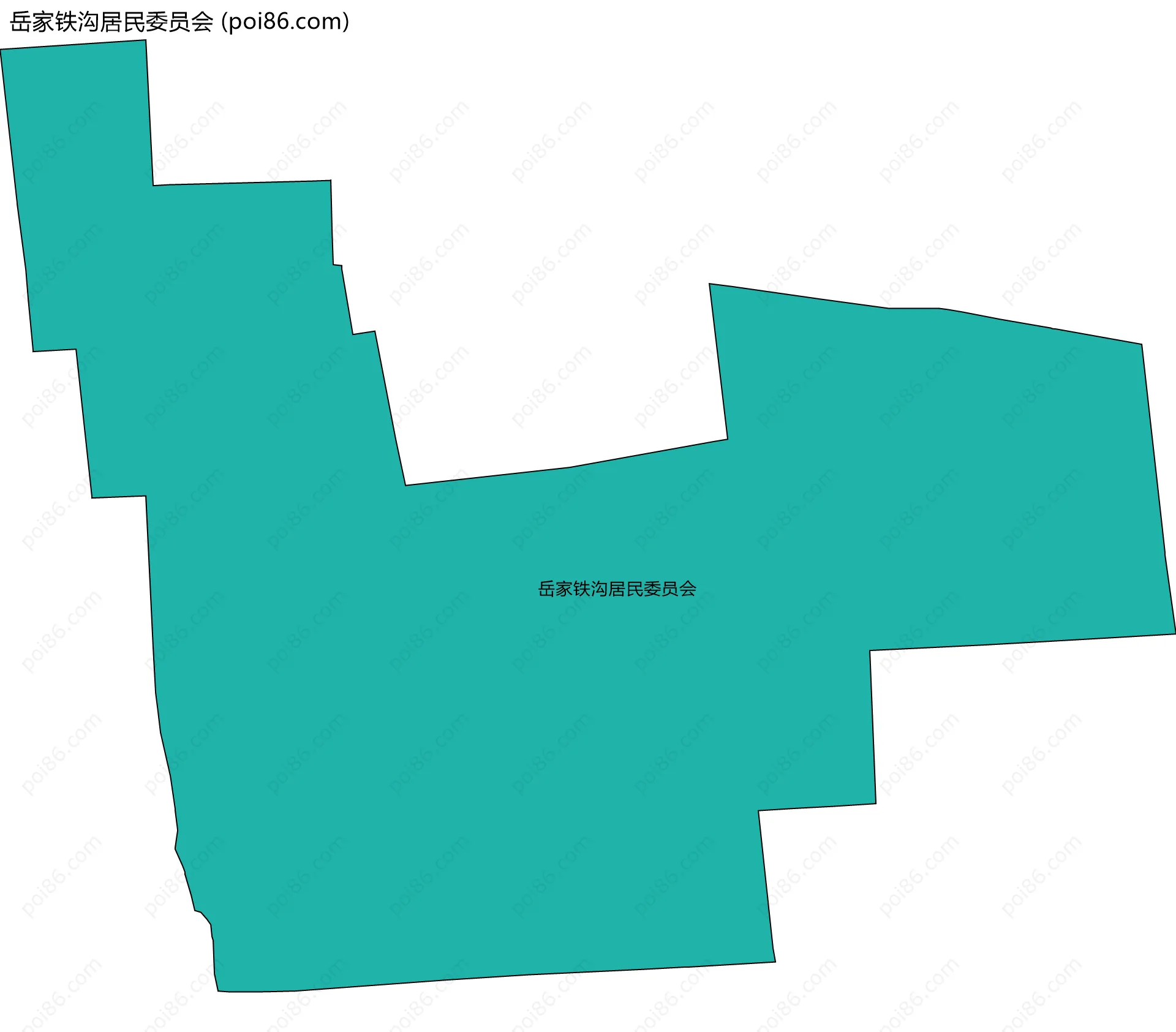 岳家铁沟居民委员会边界地图