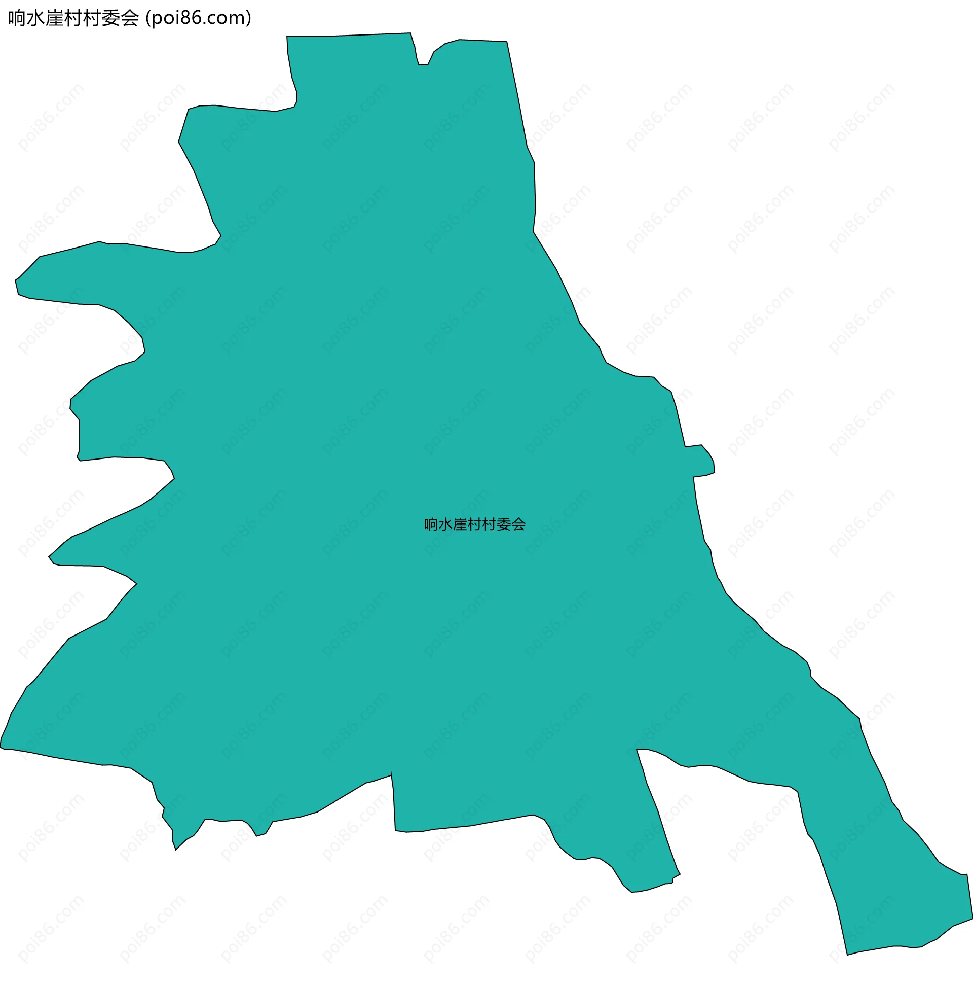 响水崖村村委会边界地图