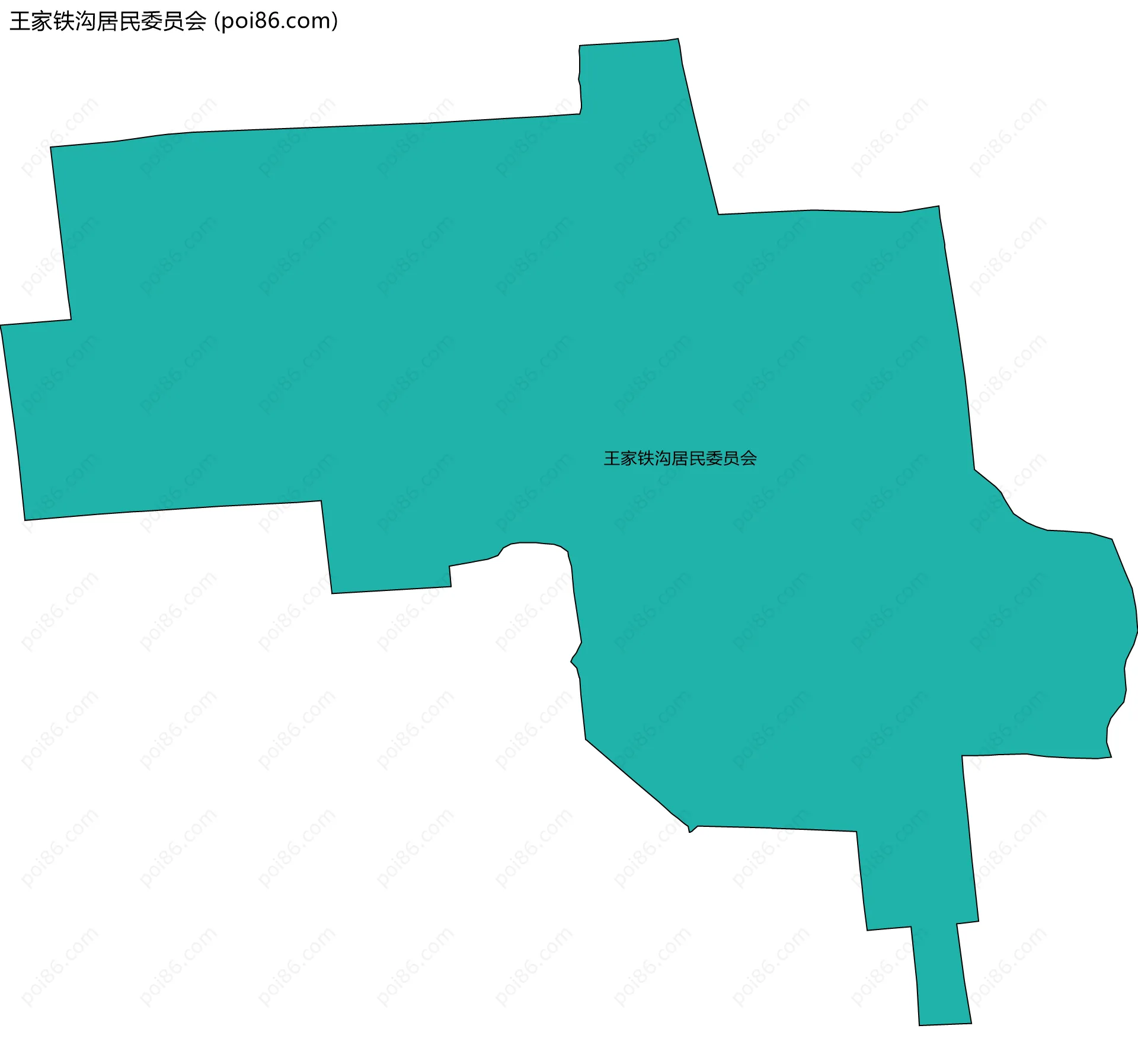 王家铁沟居民委员会边界地图