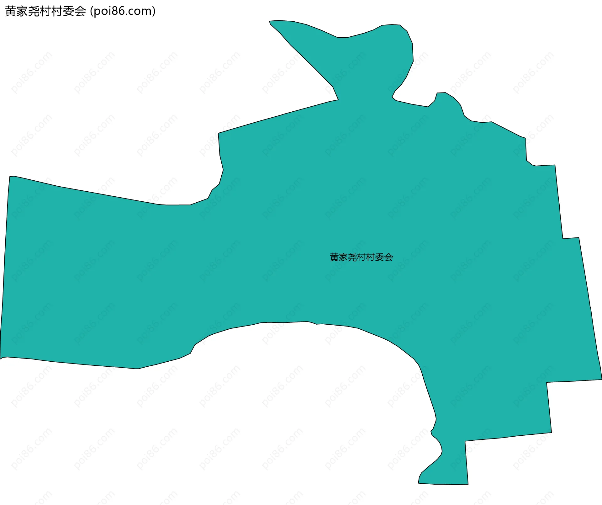 黄家尧村村委会边界地图