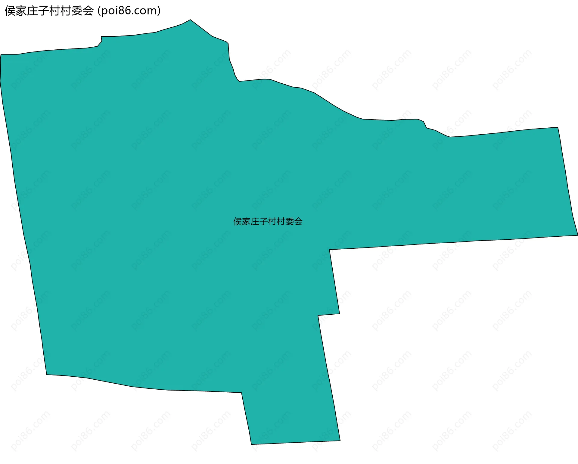 侯家庄子村村委会边界地图