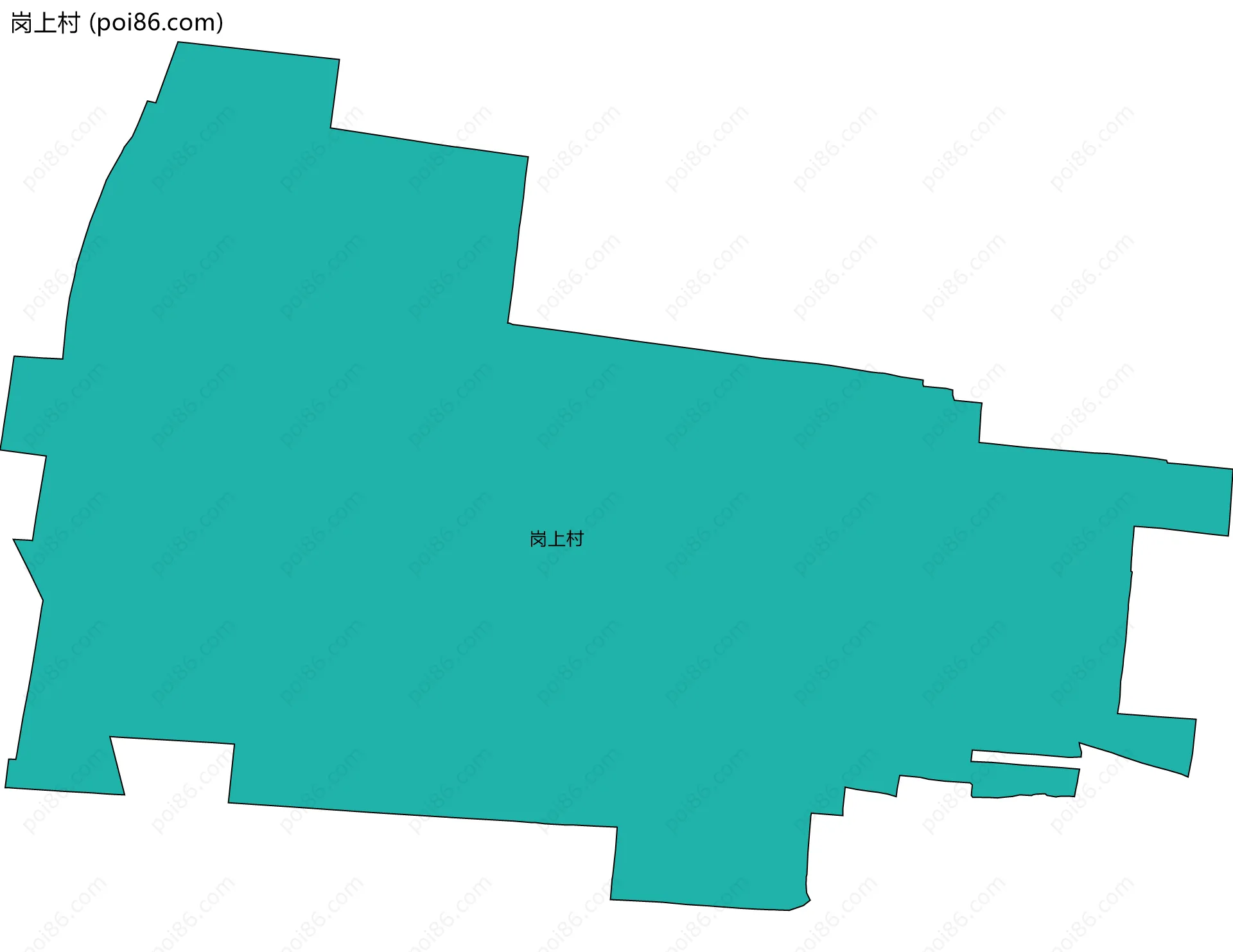 岗上村边界地图