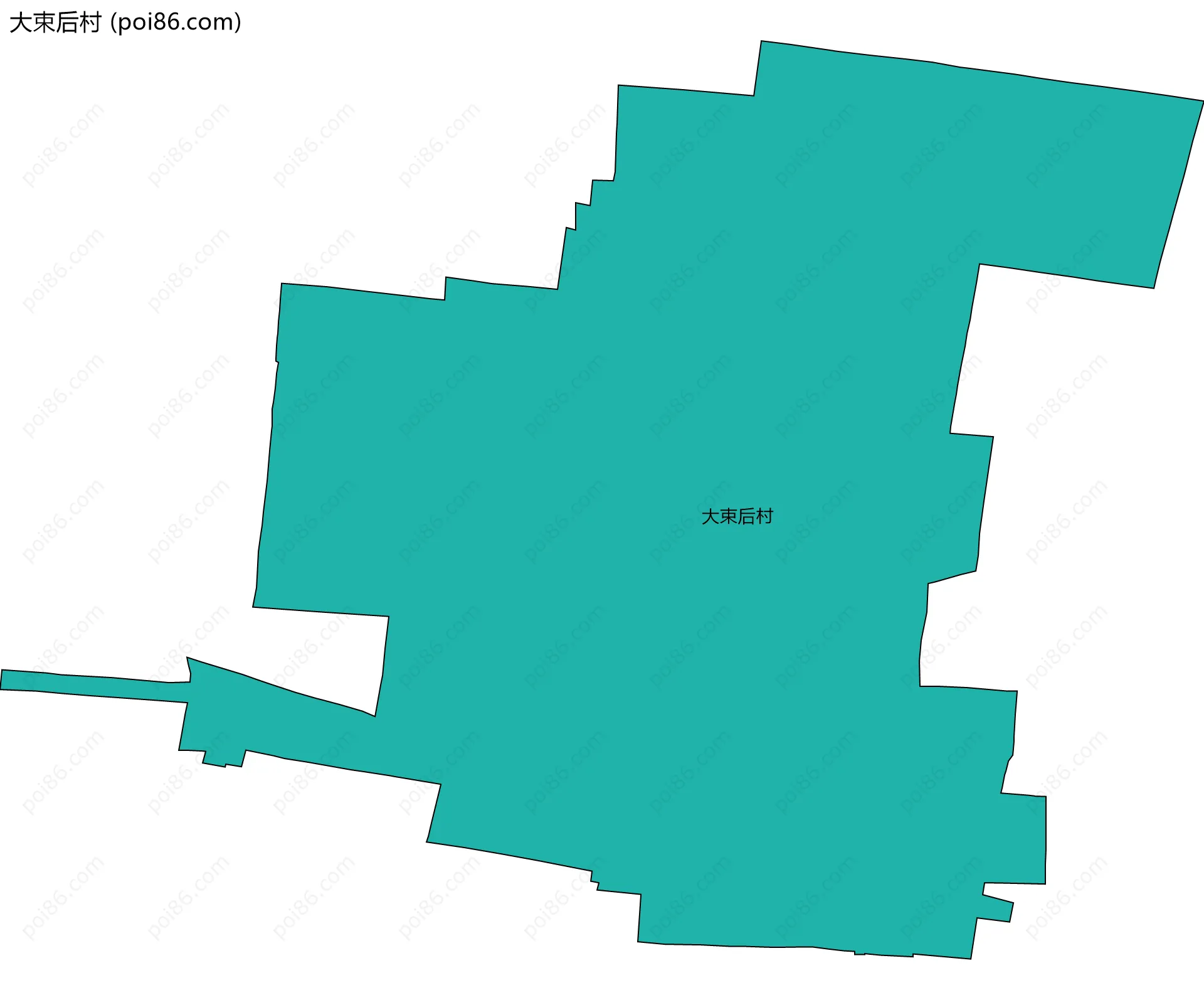 大束后村边界地图