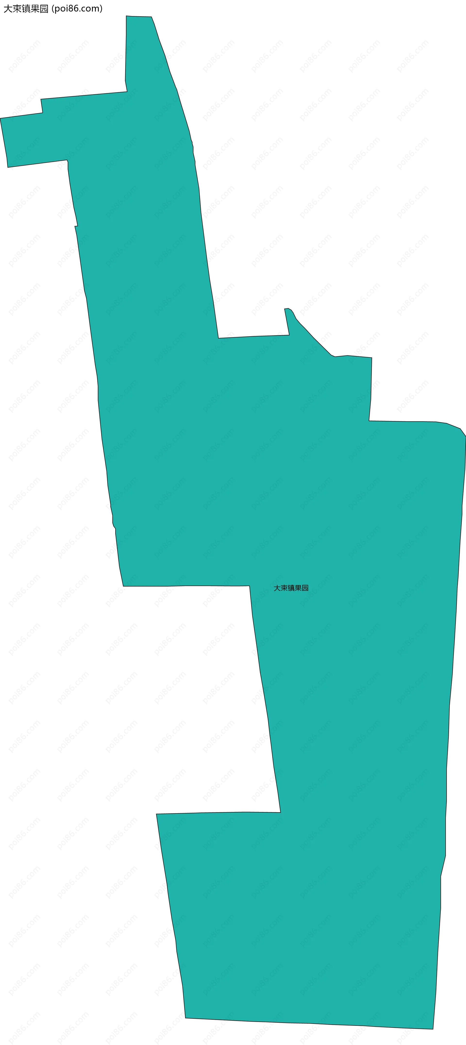 大束镇果园边界地图