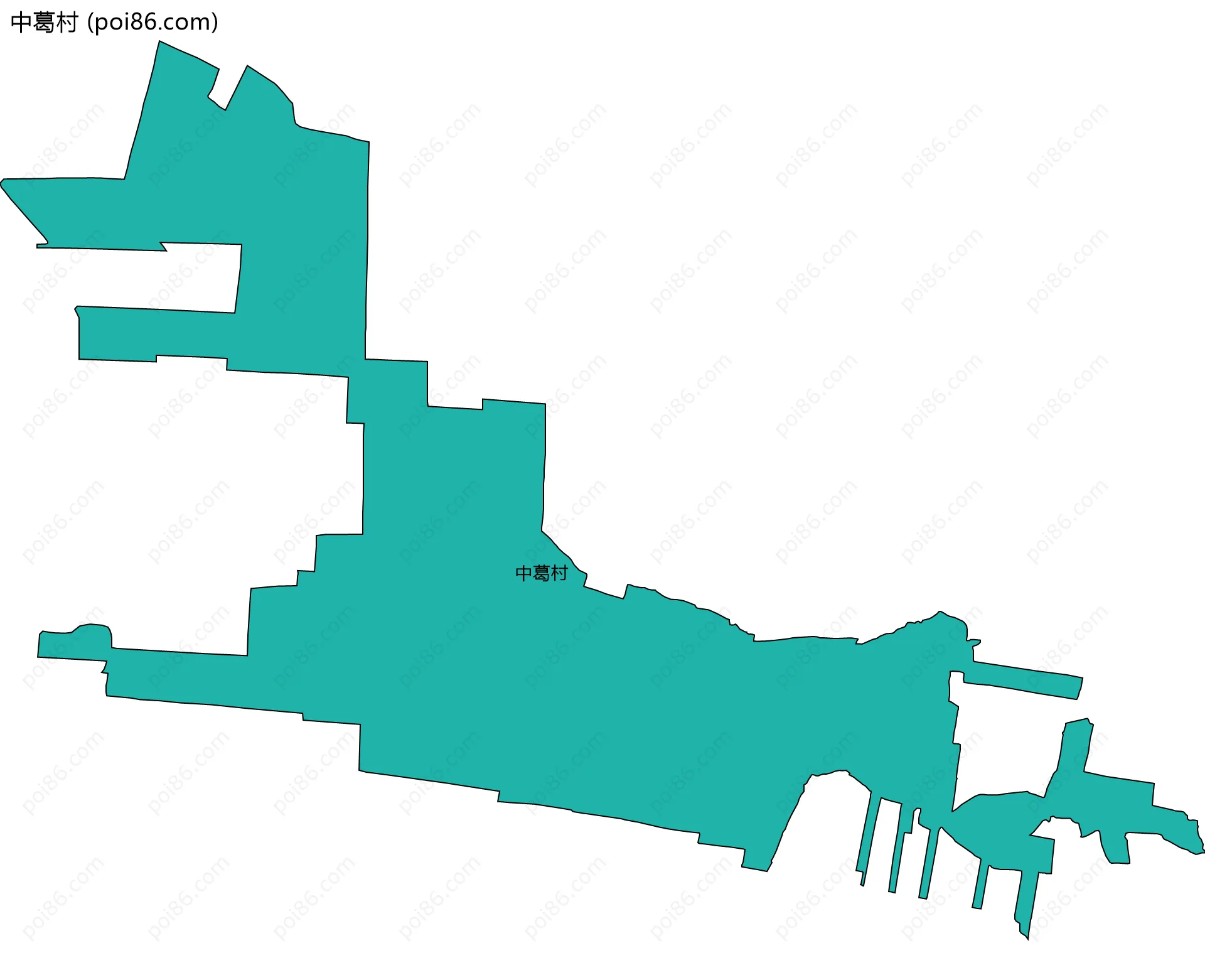 中葛村边界地图