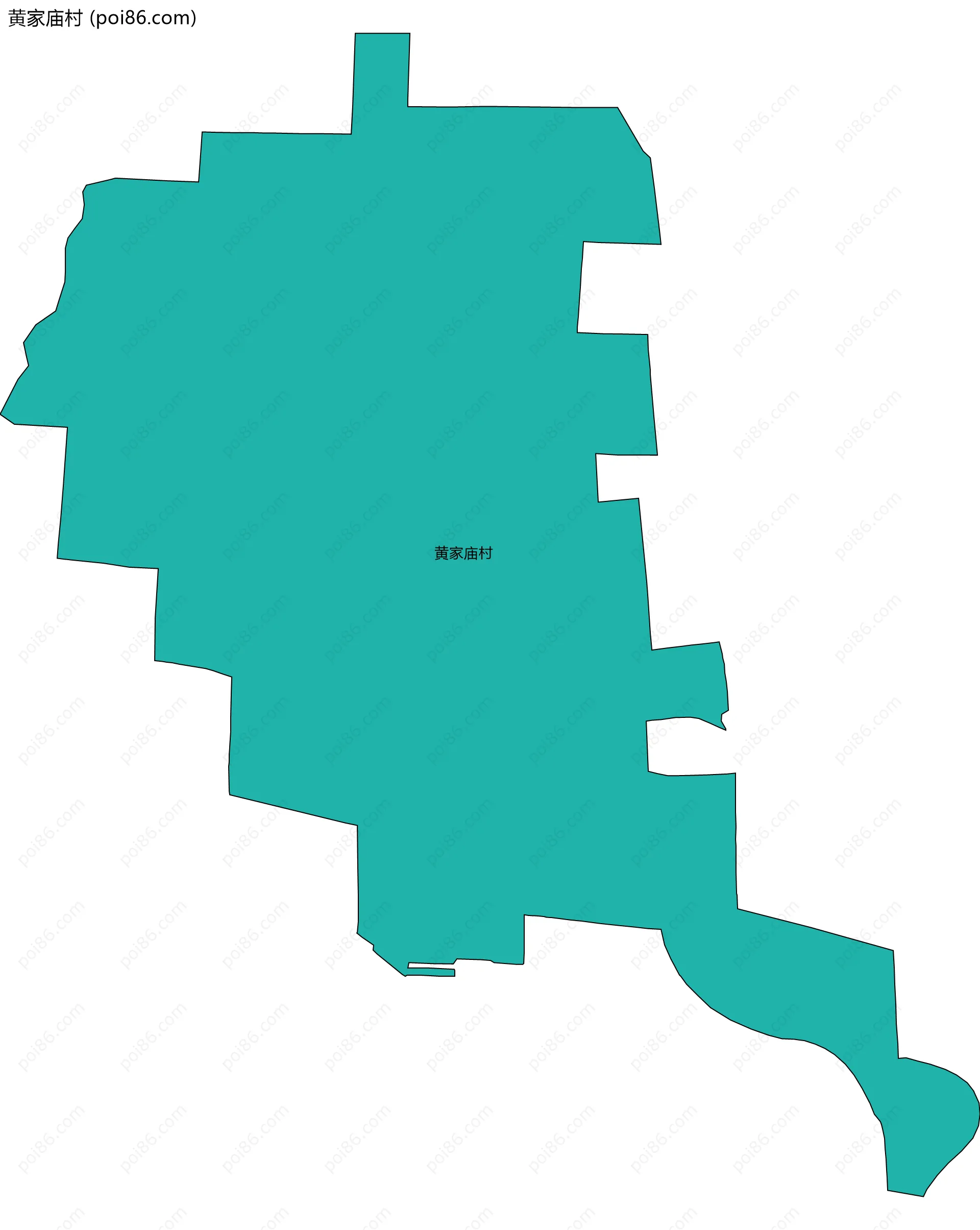 黄家庙村边界地图
