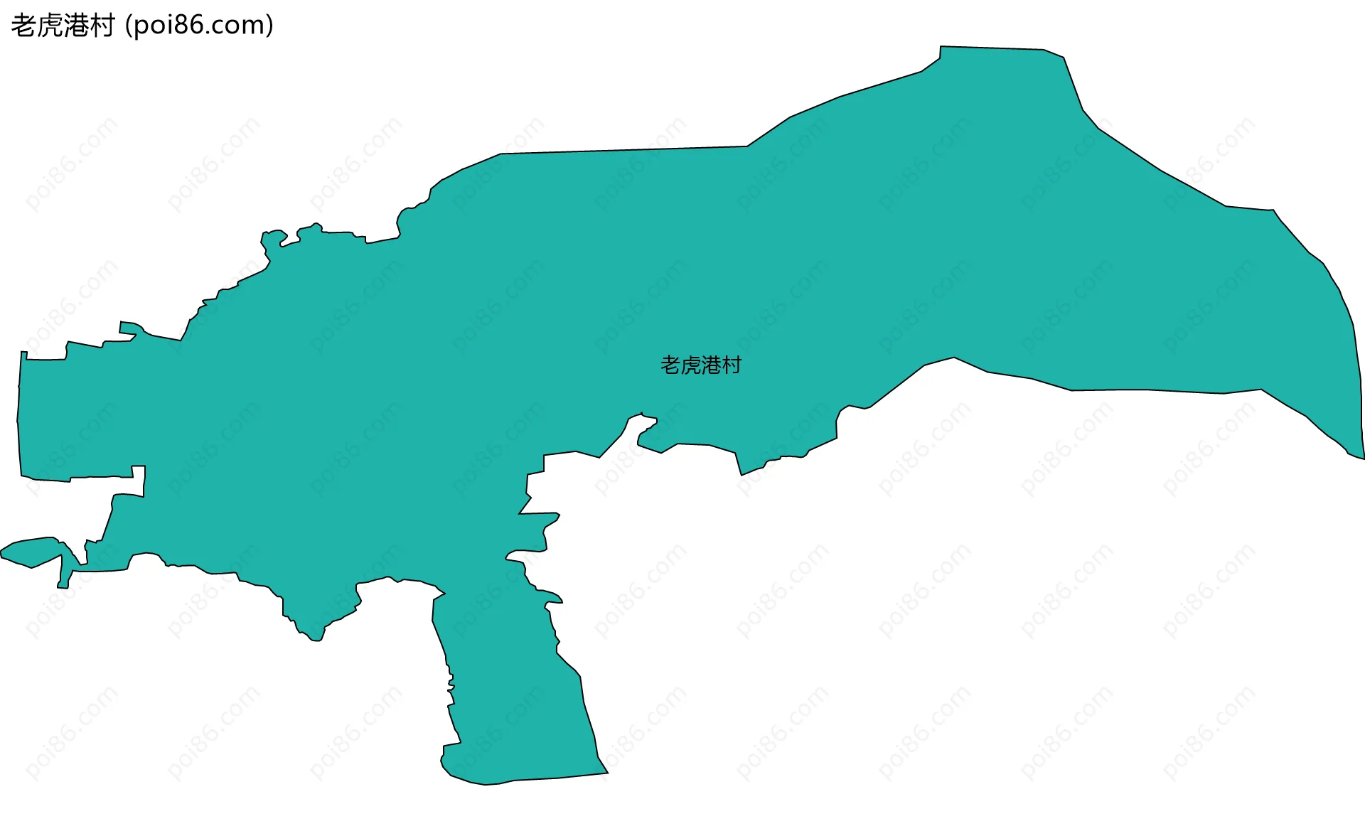 老虎港村边界地图